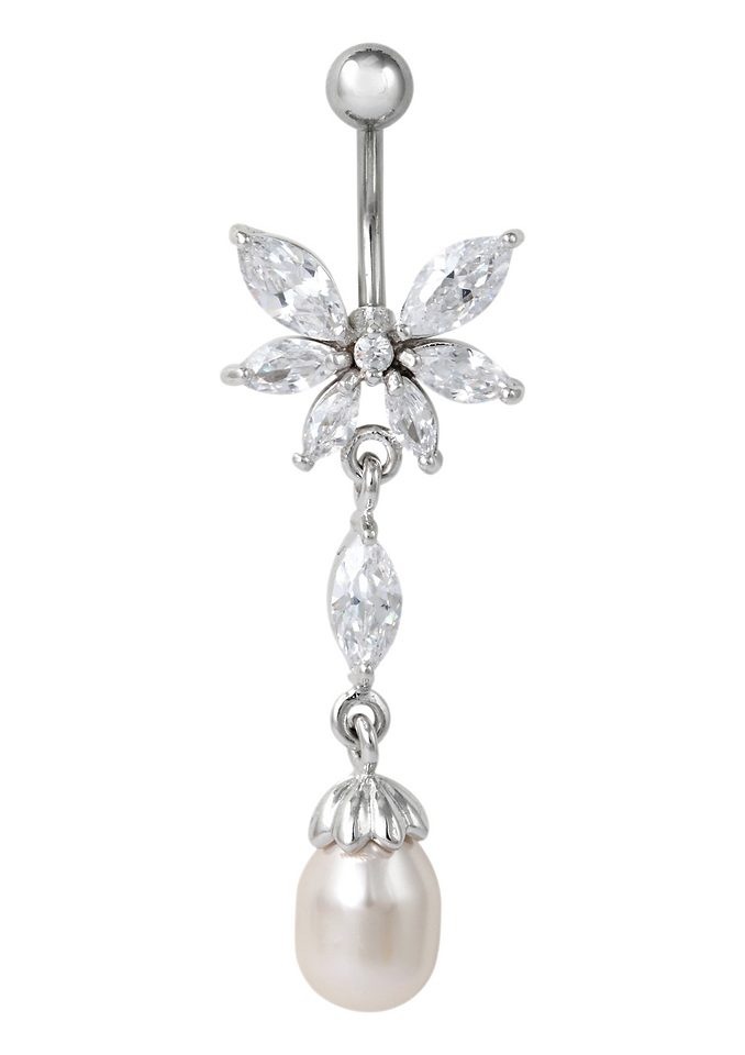 Image of Firetti Bauchnabelpiercing, mit Zirkonia und Perle (synth.) bei Ackermann Versand Schweiz