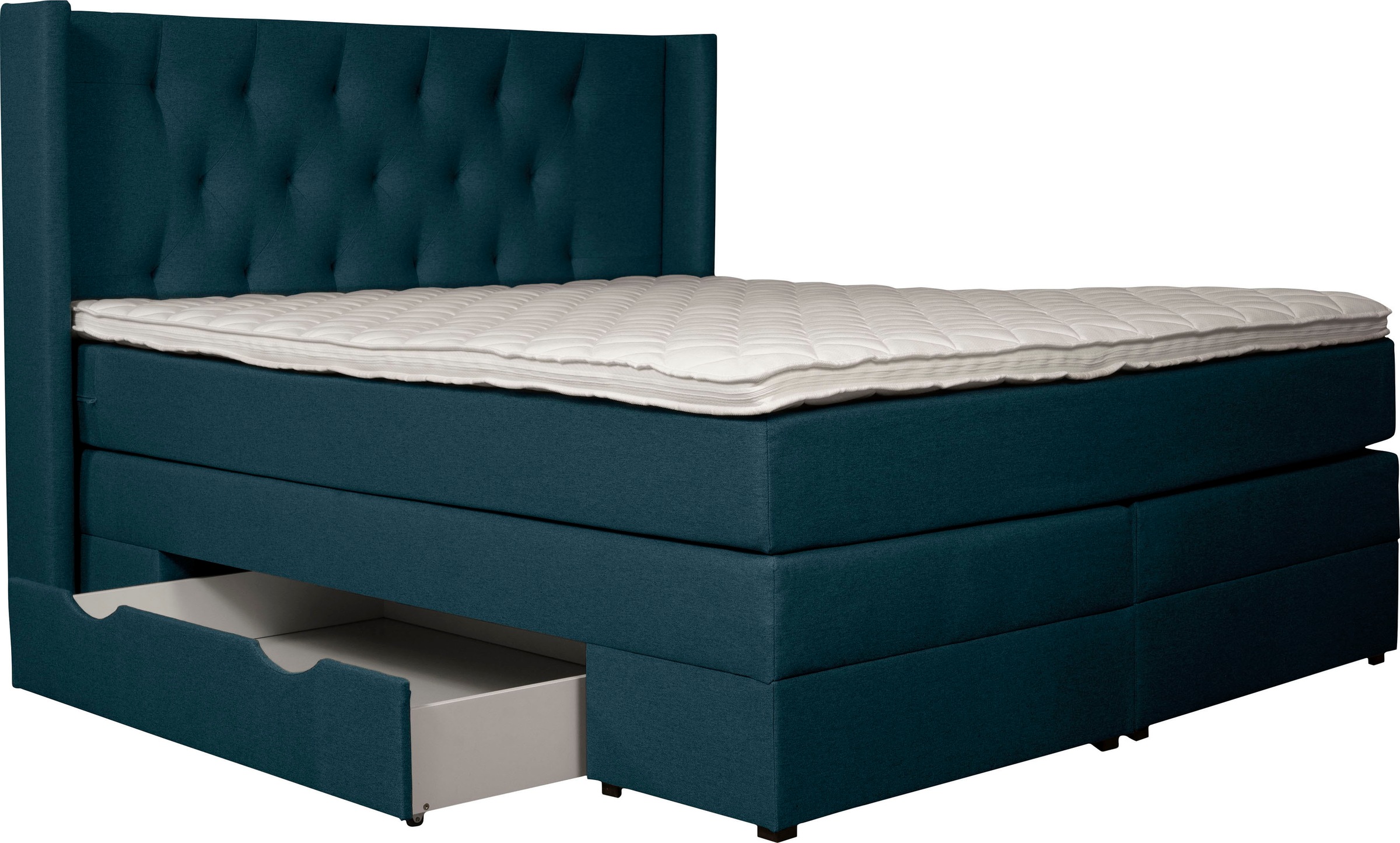 Home affaire Lit boxspring »Elegance« mit schöner Knopfheftung, in den Härtegraden H2 & H3, inkl. Schubladen