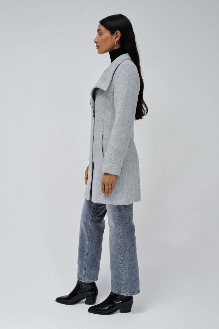 Salsa Walkjacke »Salsa Jeans Wollmantel Wool Coat With Fur Collar«