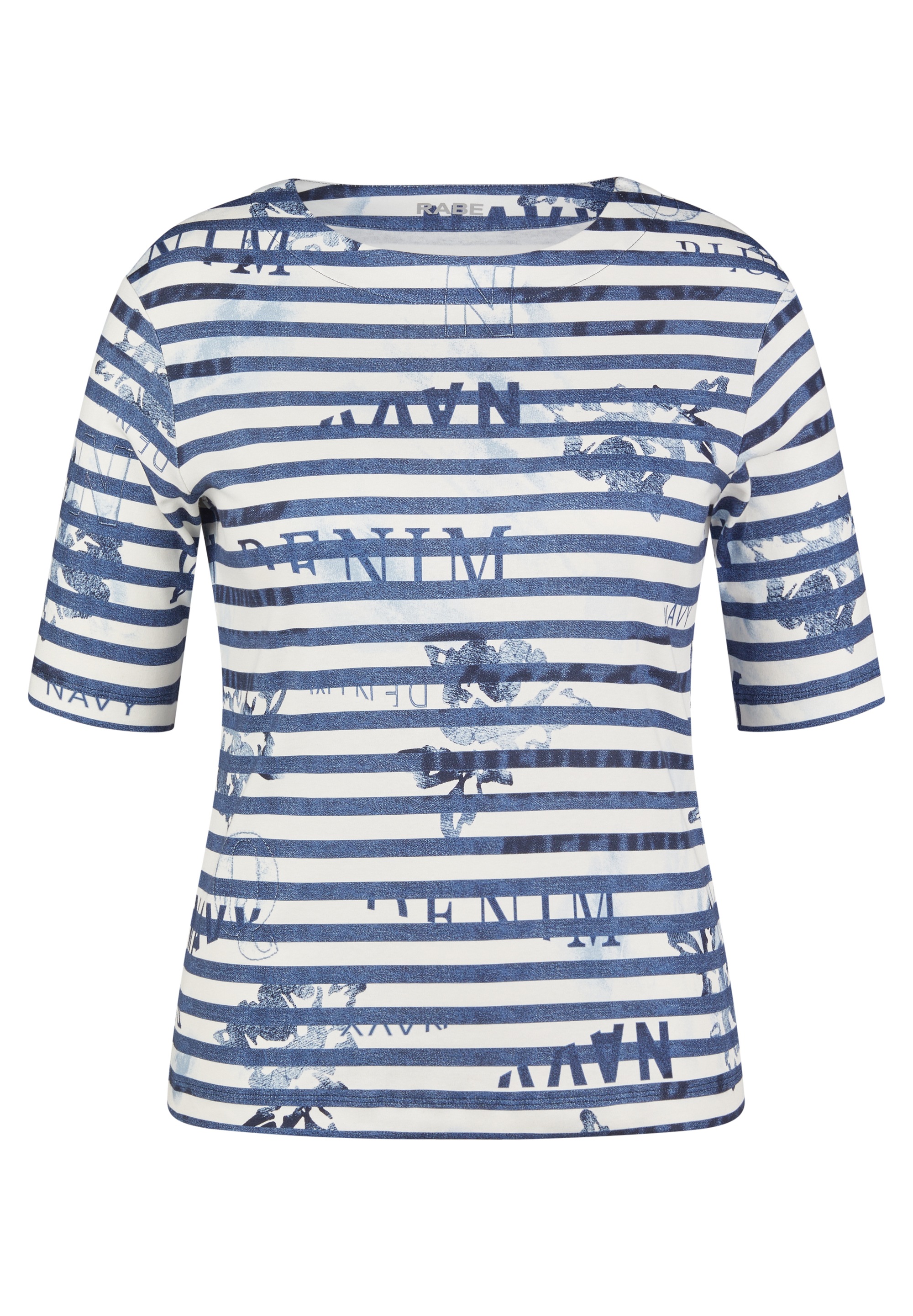 Rabe T-Shirt, mit Streifenmuster und Print