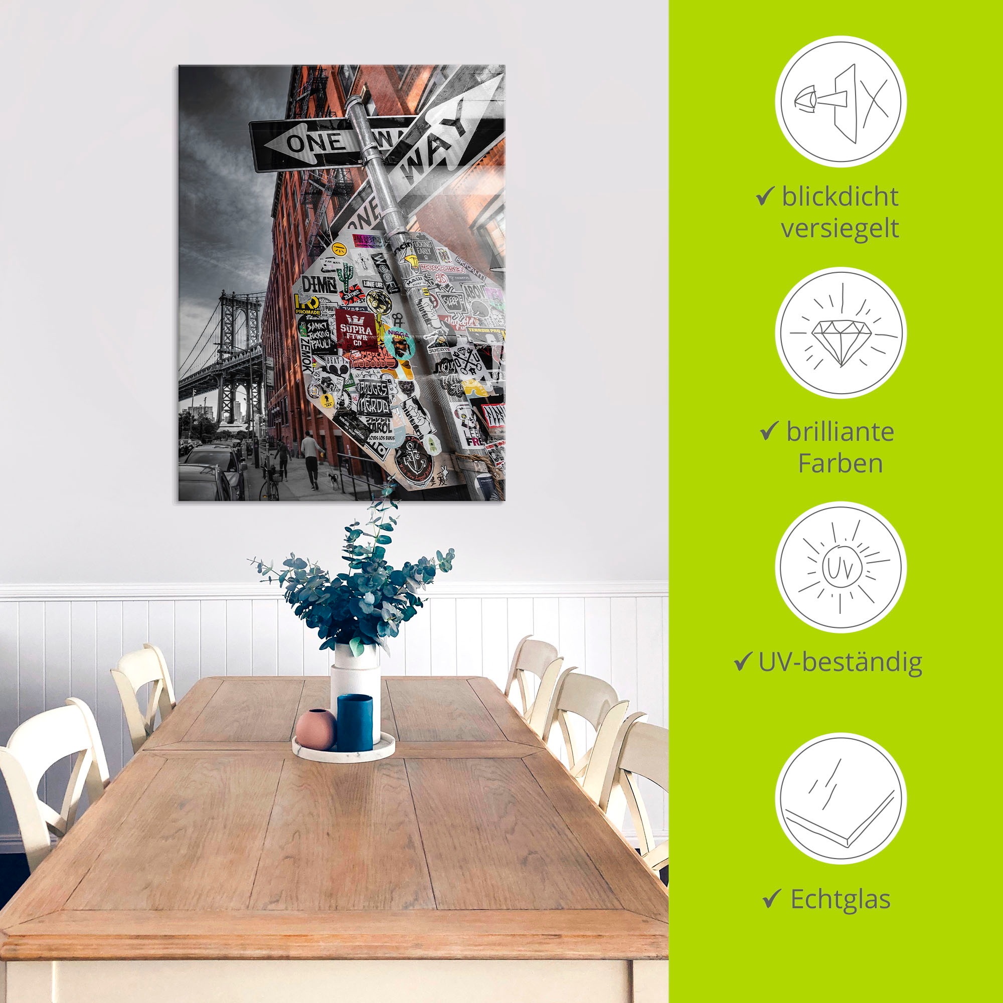 Artland Glasbild »New York Street Fotografie« Amerika 1 Stk. tlg. in verschiedenen Grössen
