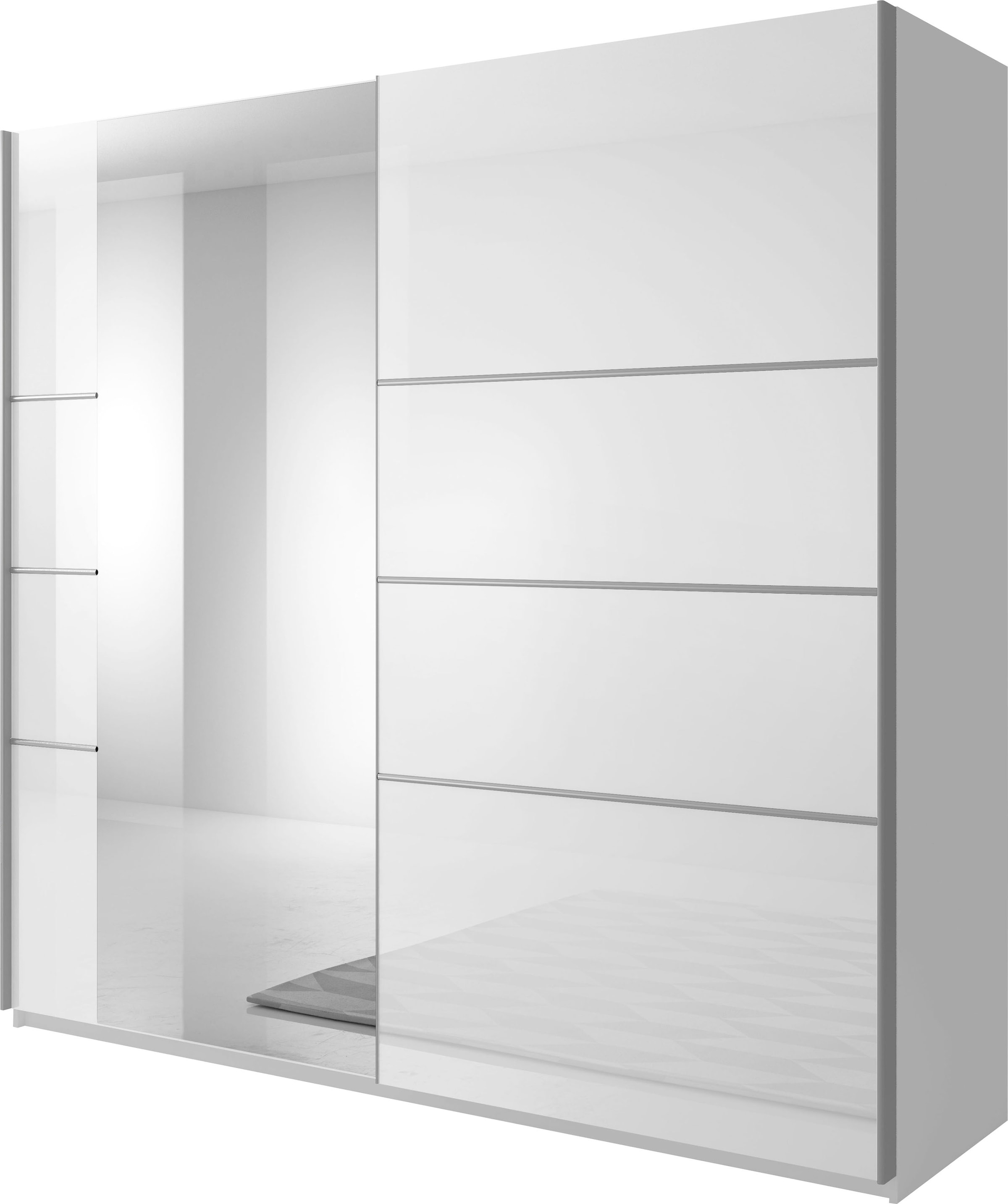 Image of Home affaire Schwebetürenschrank "Beta Schiebetürenschrank Kleiderschrank Wäscheschrank" mit Spiegel, INKLUSIVE kompletter Innenausstattung, Front in Hochglanz