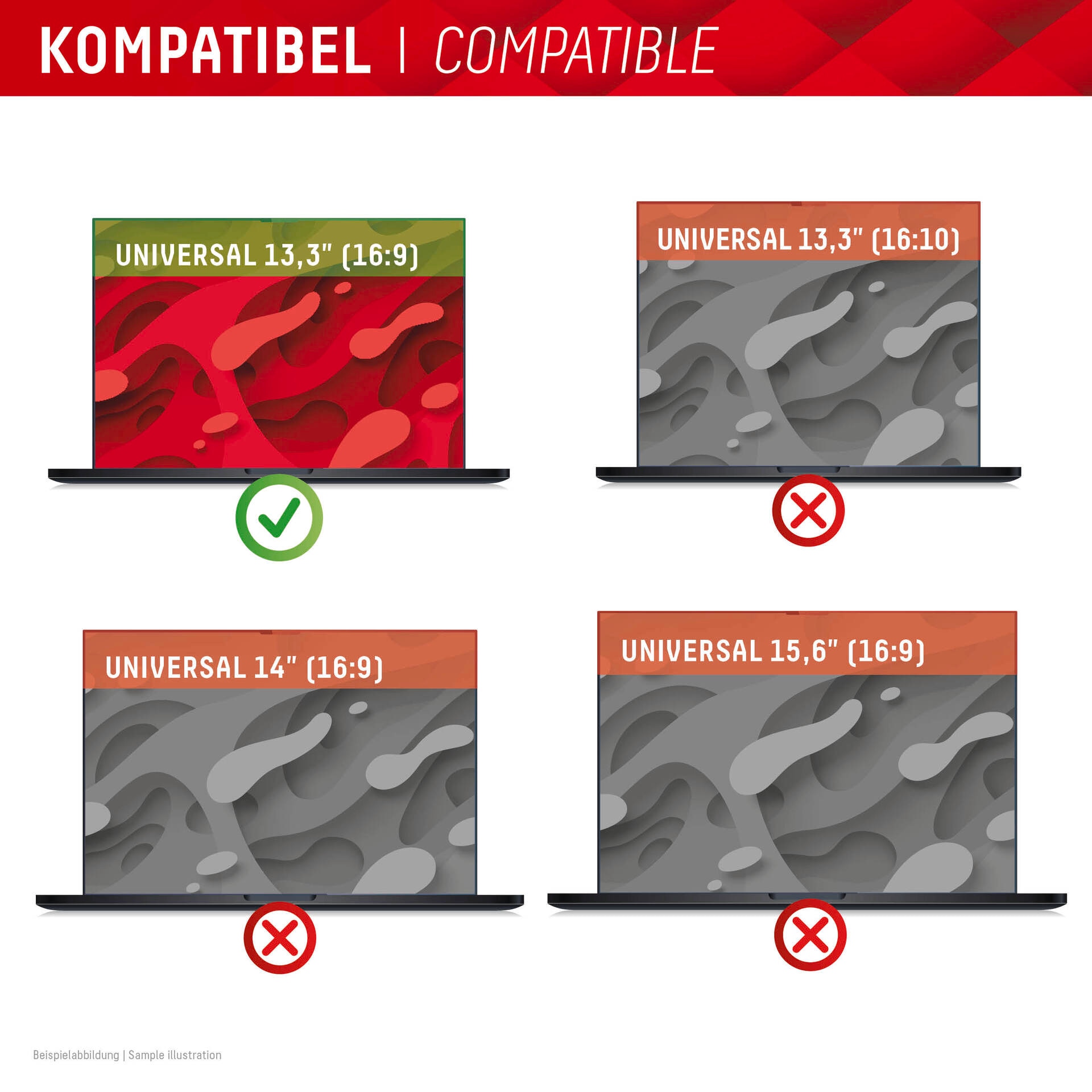 Displex Film de protection d'écran »Privacy Safe« universal, 16:9, Blickschutzfolie, Schutzfolie, Bildschirmschutz