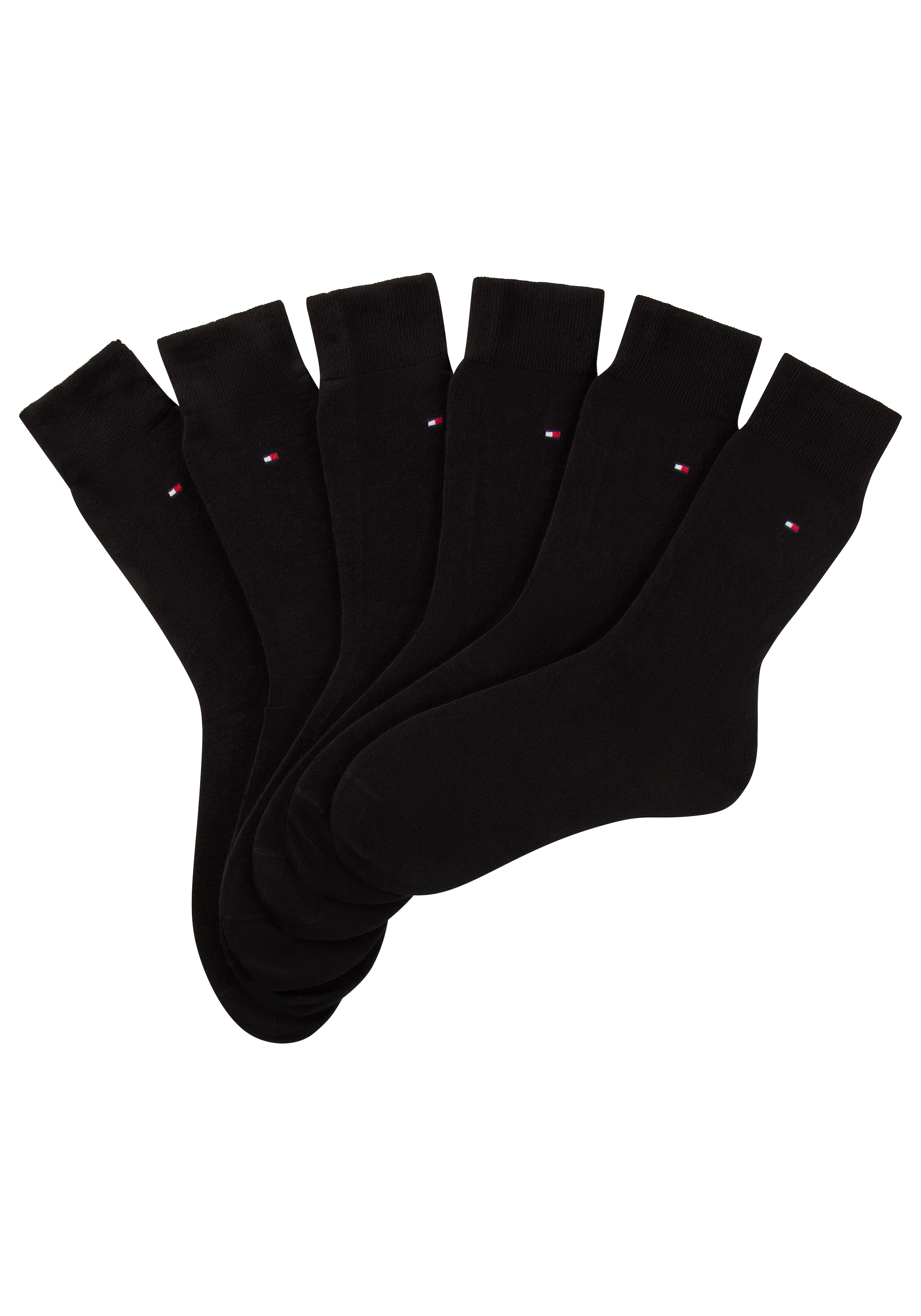 Tommy Hilfiger Chaussettes »TH MEN SOCK 6P ECOM« Packung, 6 Paar, 6 Couple tlg. Gekämmte Baumwolle, atmungsaktiv, druckfreier Bund