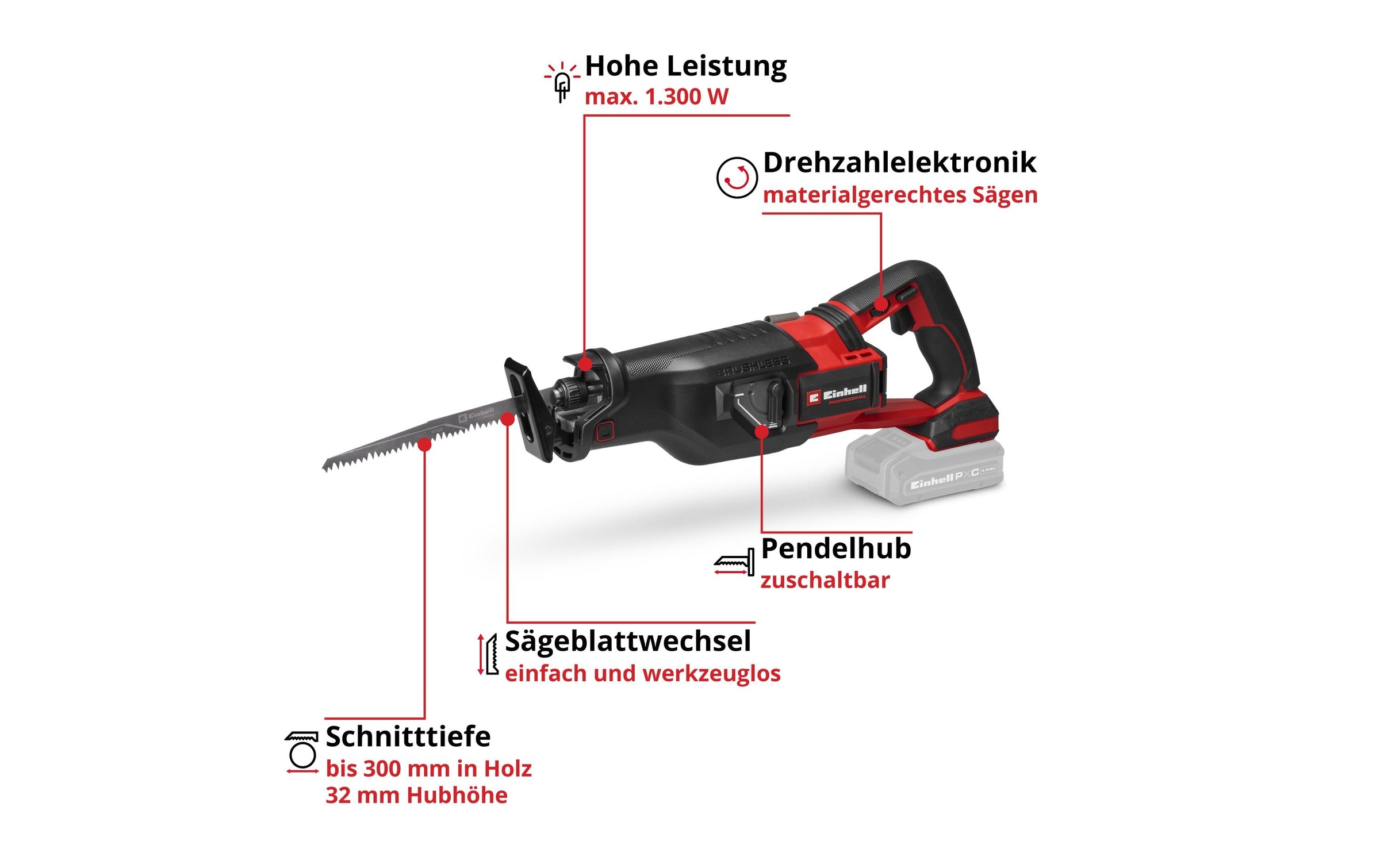 Einhell Universalsäge »Einhell Akku-Universalsäge TP-AP 18/32 18 V, Li, BL, Solo«