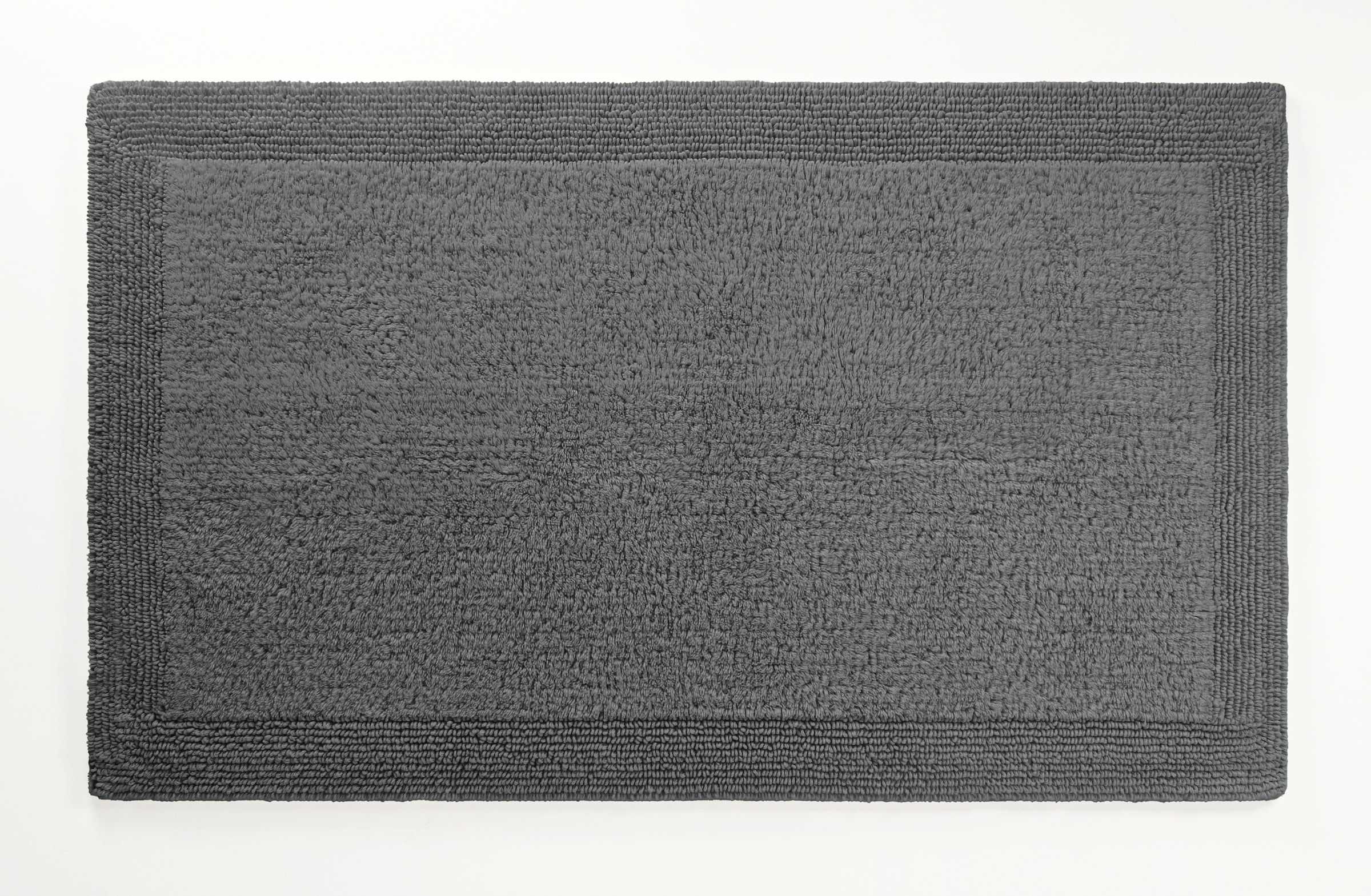 my home Badematte »Kapra, Badvorleger, Badezimmer Teppich«, beidseitig nutzbar-fussbodenheizungsgeeignet-strapazierfähig, mit Bordüre, Badteppich, Badematte, Baumwolle