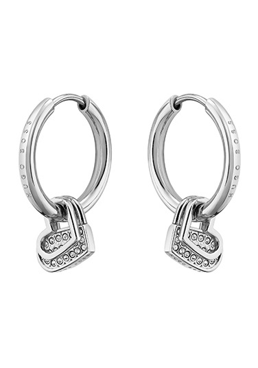 Image of BOSS Paar Creolen »Herz, Soulemate, 1580219«, mit Glasstein und abnehmbaren Einhängern bei Ackermann Versand Schweiz