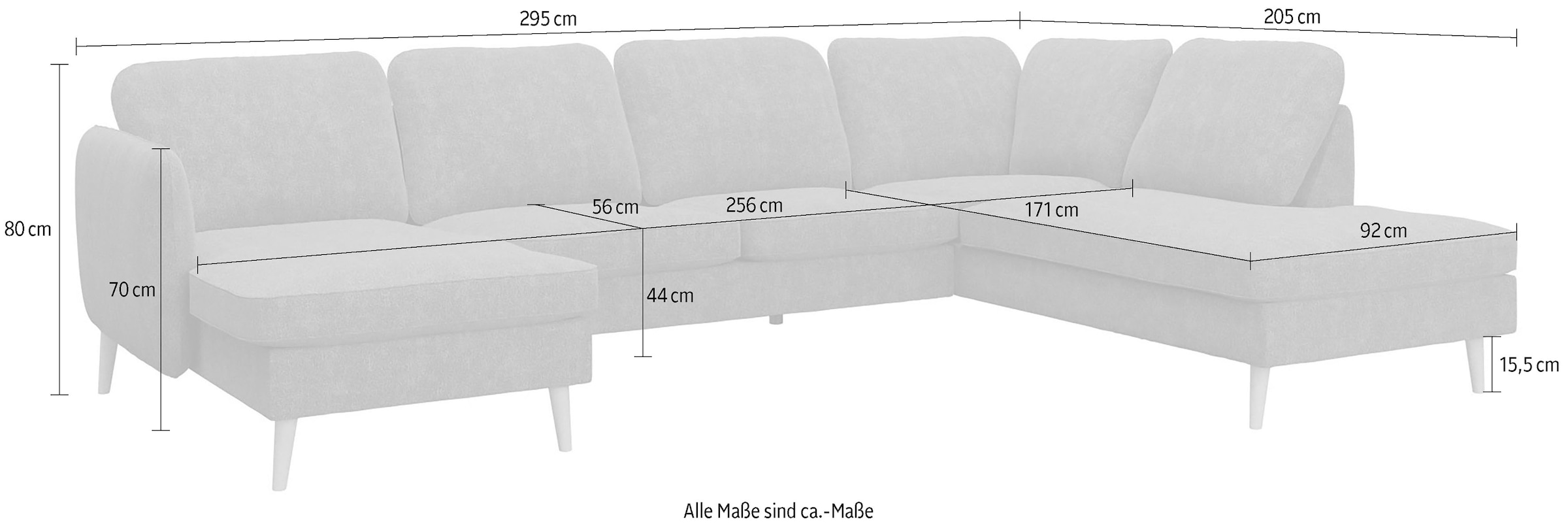 INOSIGN Wohnlandschaft »Ikano«, Massivholz Konstruktion, Wellenunterfederung im Sitz