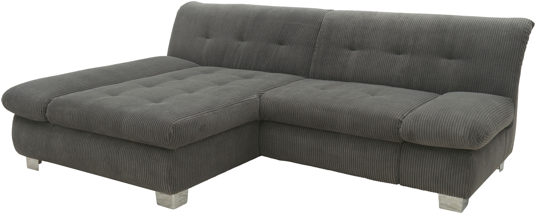DOMO collection Ecksofa »100031 kompakte Stellmasse, komfortabel und bequem, L-Form«, wahlweise mit Bettfunktion und Armteilverstellung. Breite 234cm