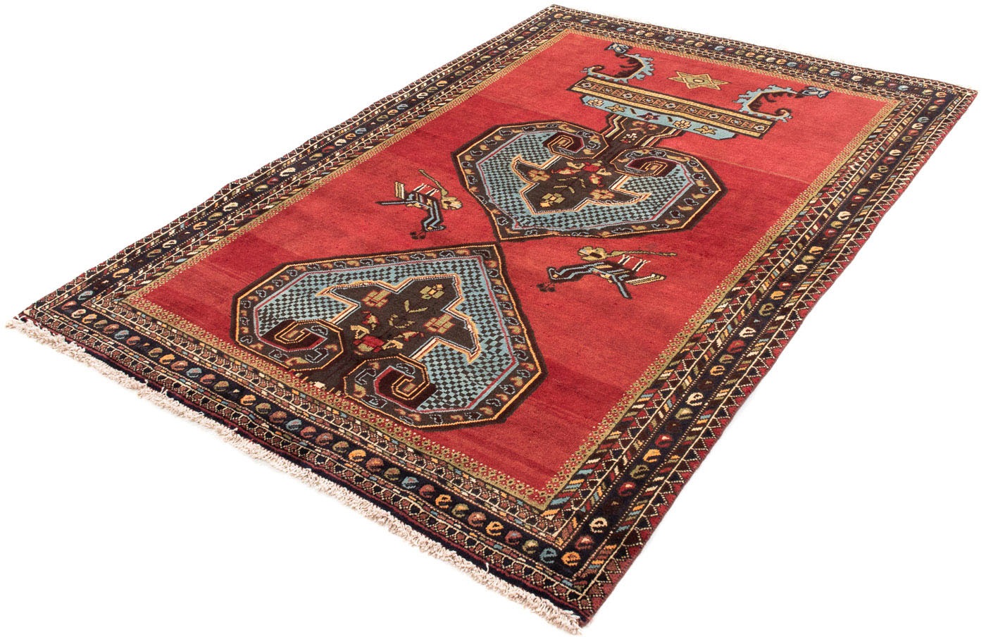 Image of morgenland Orientteppich »Perser - Nomadic - 192 x 134 cm - dunkelrot«, rechteckig, 10 mm Höhe, Wohnzimmer, Handgeknüpft, Einzelstück mit Zertifikat bei Ackermann Versand Schweiz