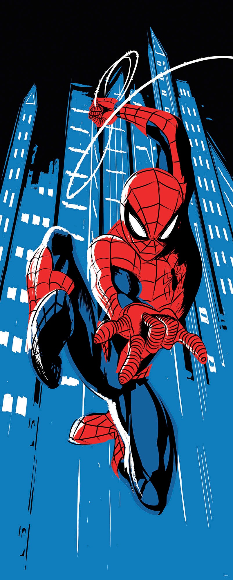 Komar Fototapete »Digitaldruck Vlies - Spider-Man Rooftop-Rockin‘ - Grösse 100 x 250 cm«, bedruckt, Kinderzimmer