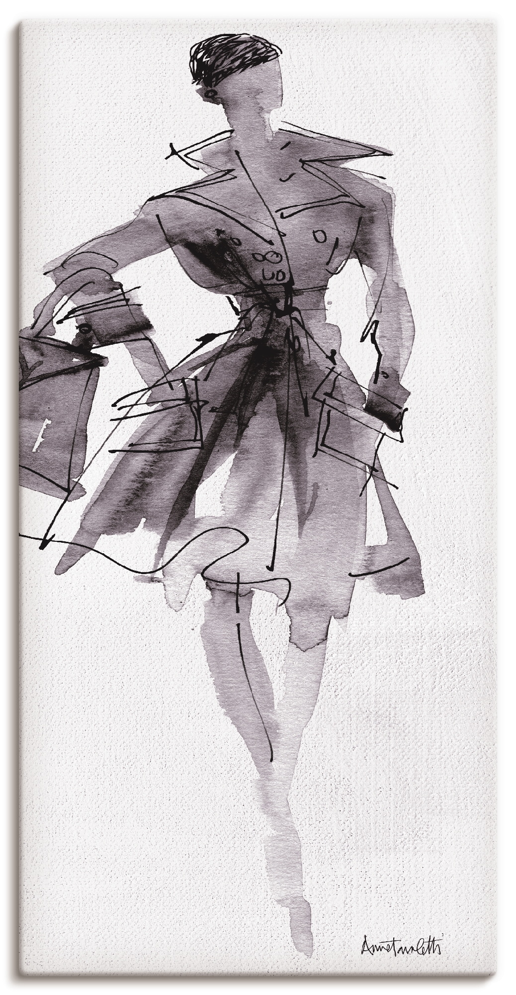 Image of Artland Leinwandbild "Mode Skizzenbuch VII" Mode 1 Stk. tlg. auf Holzrahmen gespannt