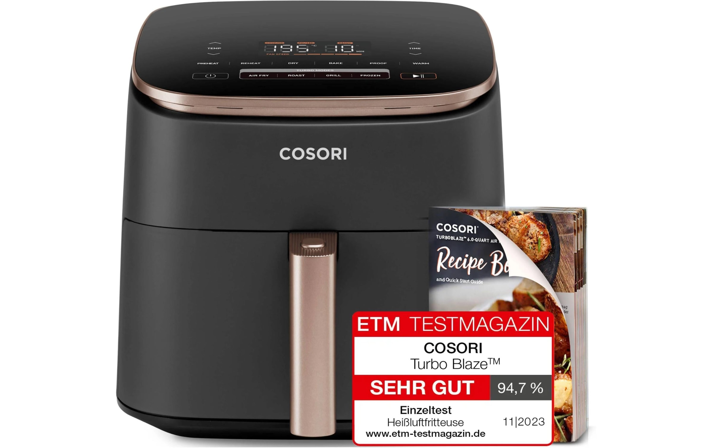   Heissluftfritteuse »Cosori TurboBlaze 6 l« 1725 W Heissluftfritteuse mit 6 Litern Fassungsvermögen und 9 Programmen