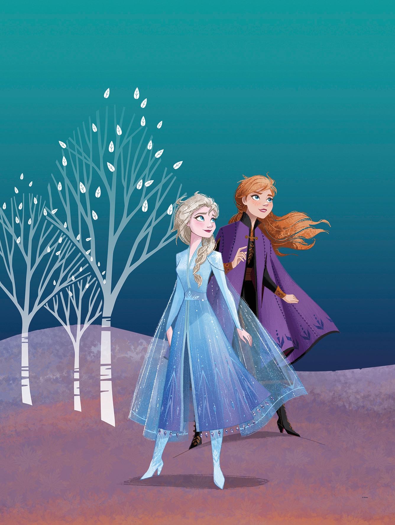 Image of Komar Bild "Frozen Sisters" Disney 1 Stk. tlg. Wandbild zur Dekoration im Kinderzimmer - ohne Rahmen