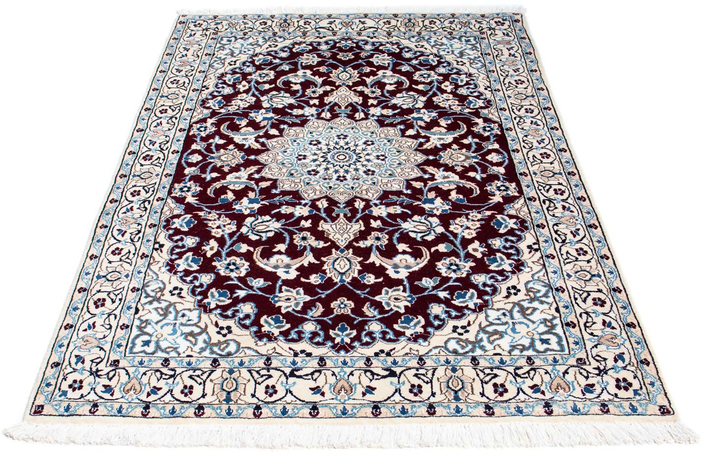 Image of morgenland Orientteppich »Perser - Nain - Royal - 182 x 110 cm - dunkelrot«, rechteckig, 10 mm Höhe, Wohnzimmer, Handgeknüpft, Einzelstück mit Zertifikat bei Ackermann Versand Schweiz