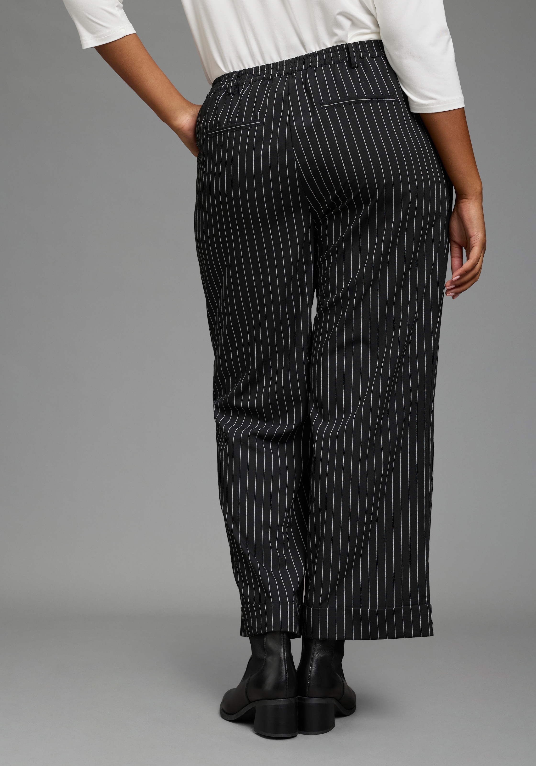 Laura Scott CURVE Pantalon à enfiler »Grosse Grössen«  avec ceinture élastique, coupe ajustée