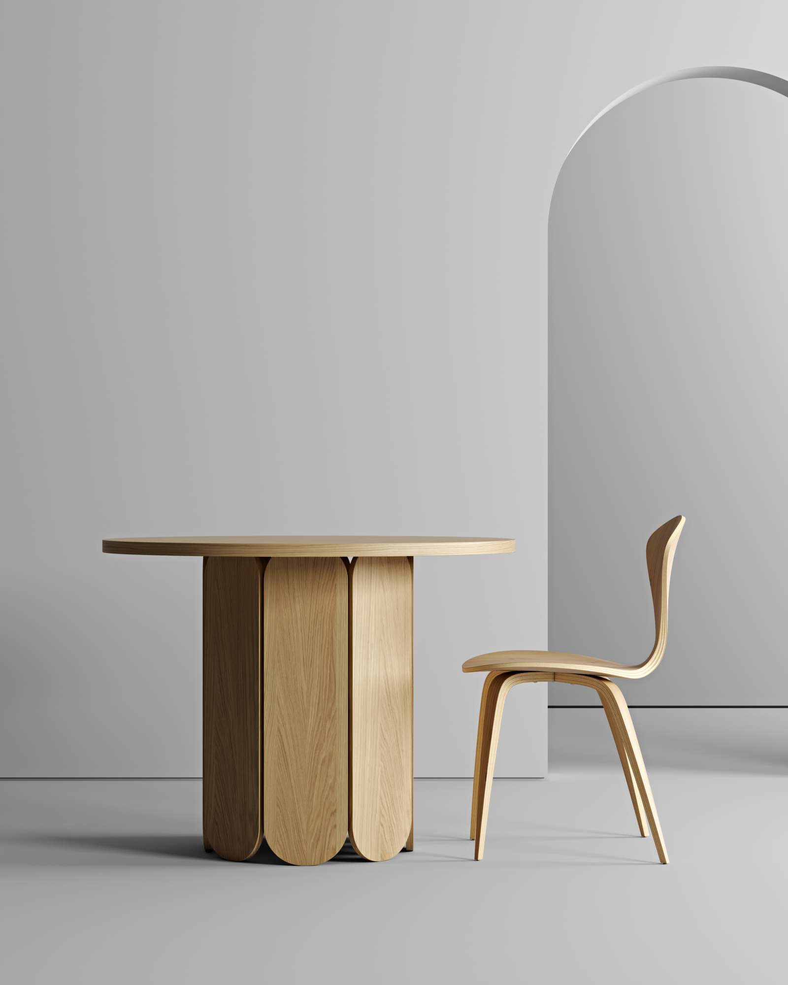 Image of Woodman Esstisch "Soft" besonderes Design, Breite 98 cm, FSC-zertifiziert
