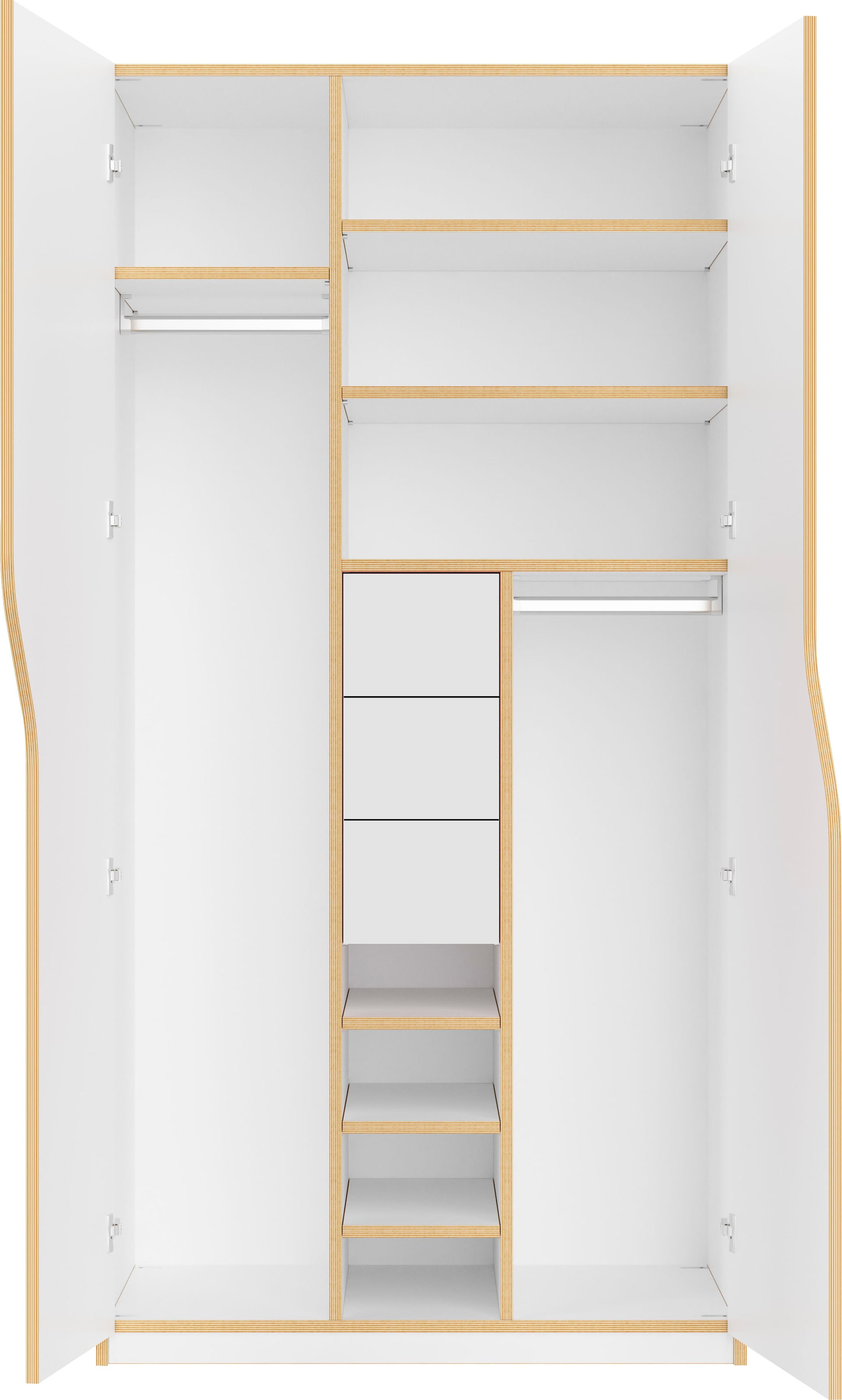 Müller SMALL LIVING Kleiderschrank »PLANE Ausstattung Nr. 2«, Inklusive 3 innenliegenden Schubladen und 2 Kleiderstangen