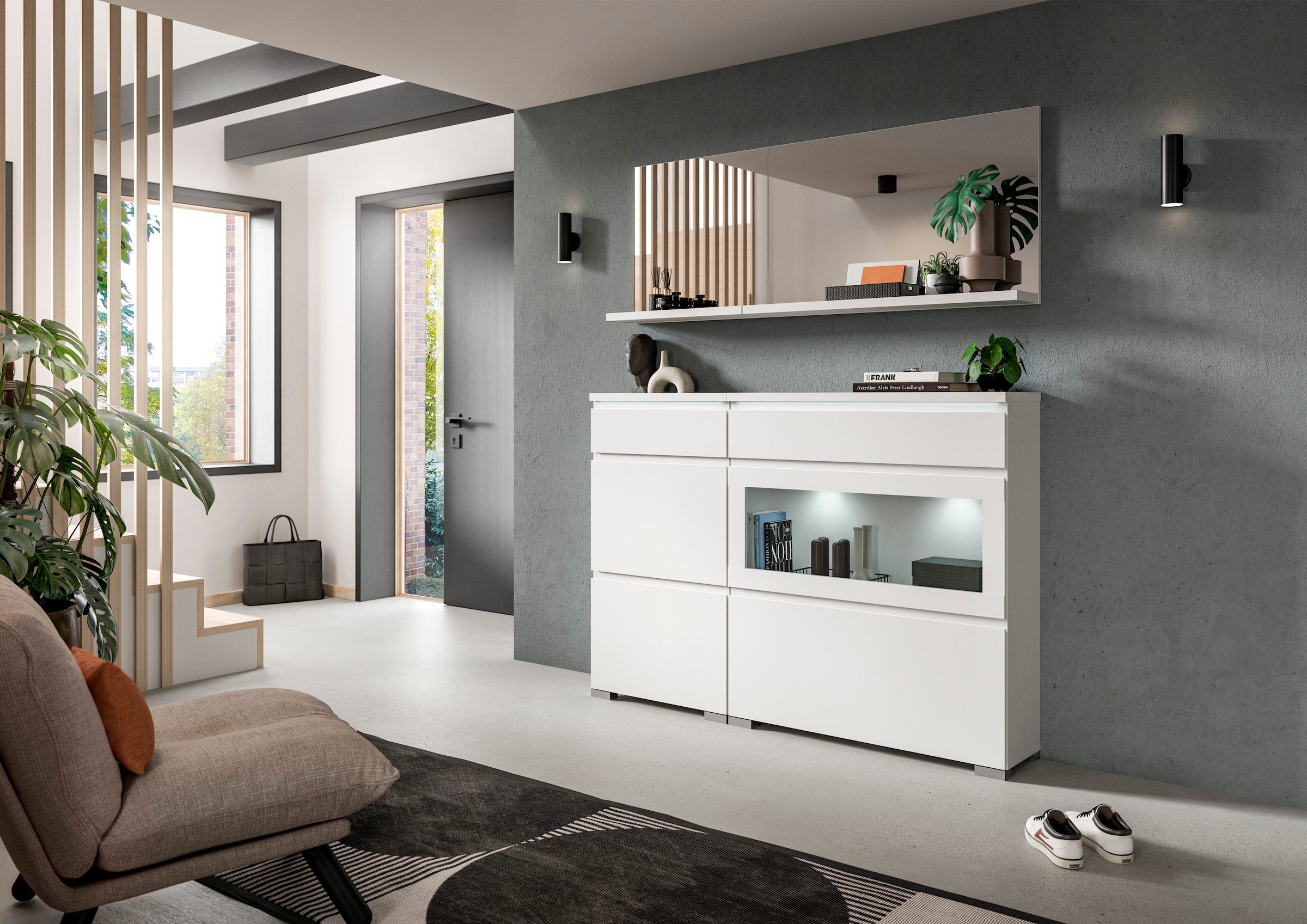 INOSIGN Schuhschrank »Skoskap, Tiefe 27cm, 2 Klappen, 1 Schubkasten, Platz für 8 Schuhpaare« Schuhkipper, Schuhkommode, Schuhregal, Kommode, Anrichte