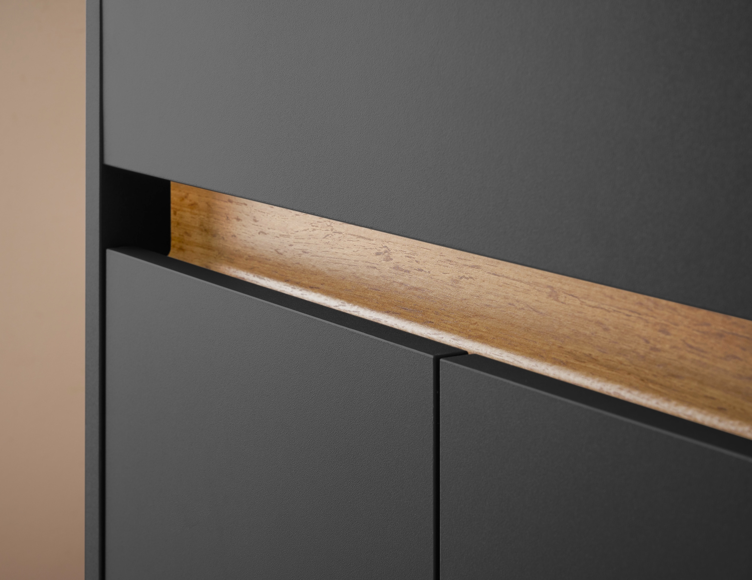 INOSIGN Waschbeckenunterschrank »CITY/GIRON, Waschtisch mit Griffmulde, Badschrank in zeitlosem Design«, in den Farben Weiss und Anthrazit verfügbar, viel Stauraum