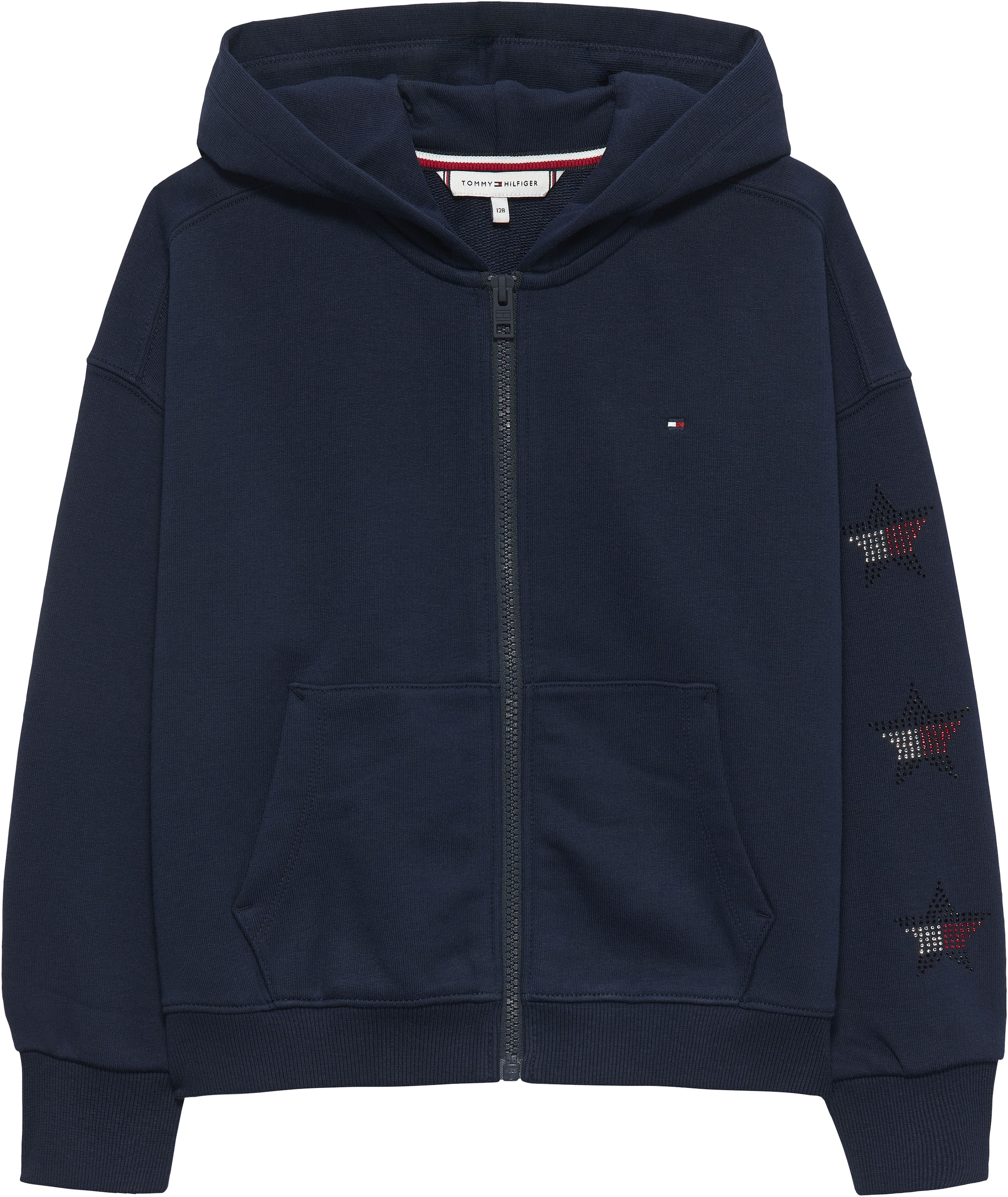 Tommy Hilfiger Veste sweat »STAR ZIP THROUGH HOODIE« Kinder bis 16 Jahre, mit Flag-Sternen aus Strass-Steinen