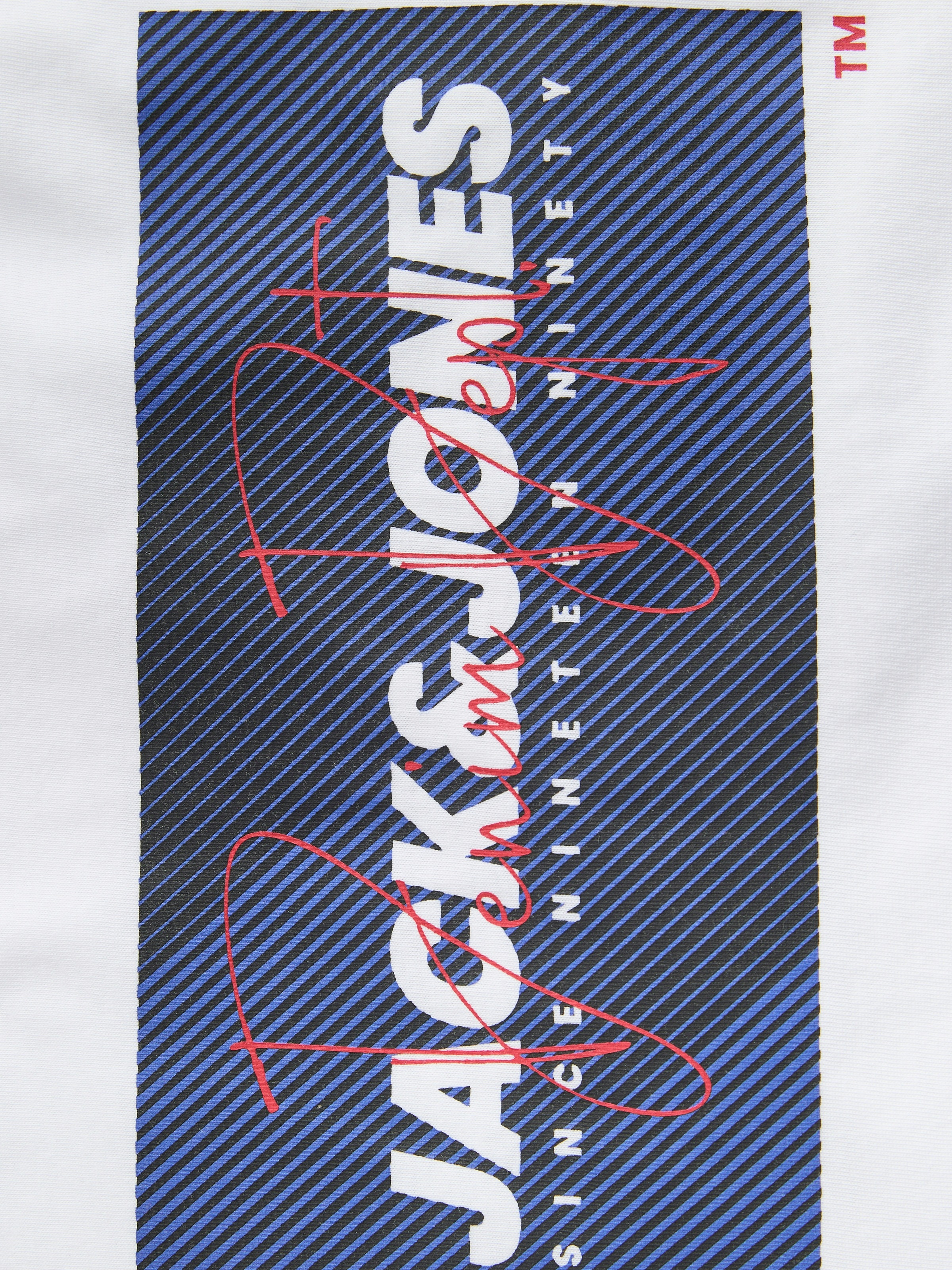 Jack & Jones Rundhalsshirt »JJCOLE PRINT TEE SS CREW NECK«