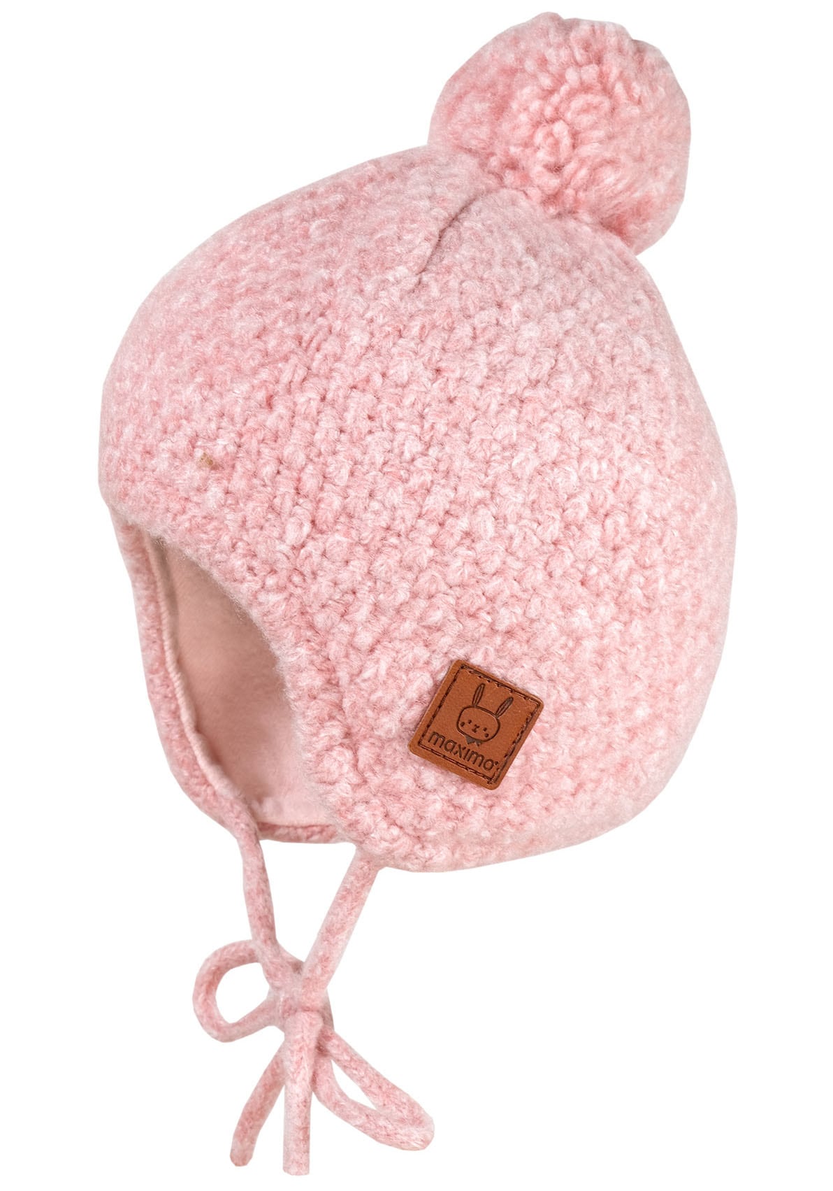 MAXIMO Strickmütze, aus weicher Wollmischung mit Pompon und Bindeband