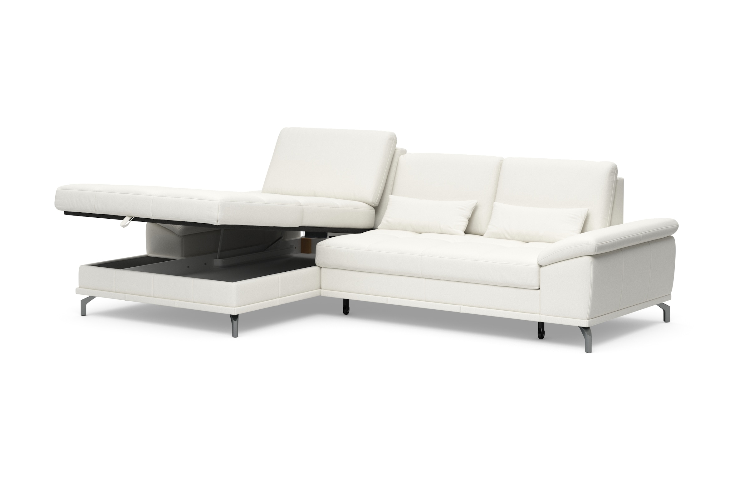 Places of Style Ecksofa Costello, mit Sitztiefenverstellung und Armlehnfunktion, incl. 3 Nierenkissen