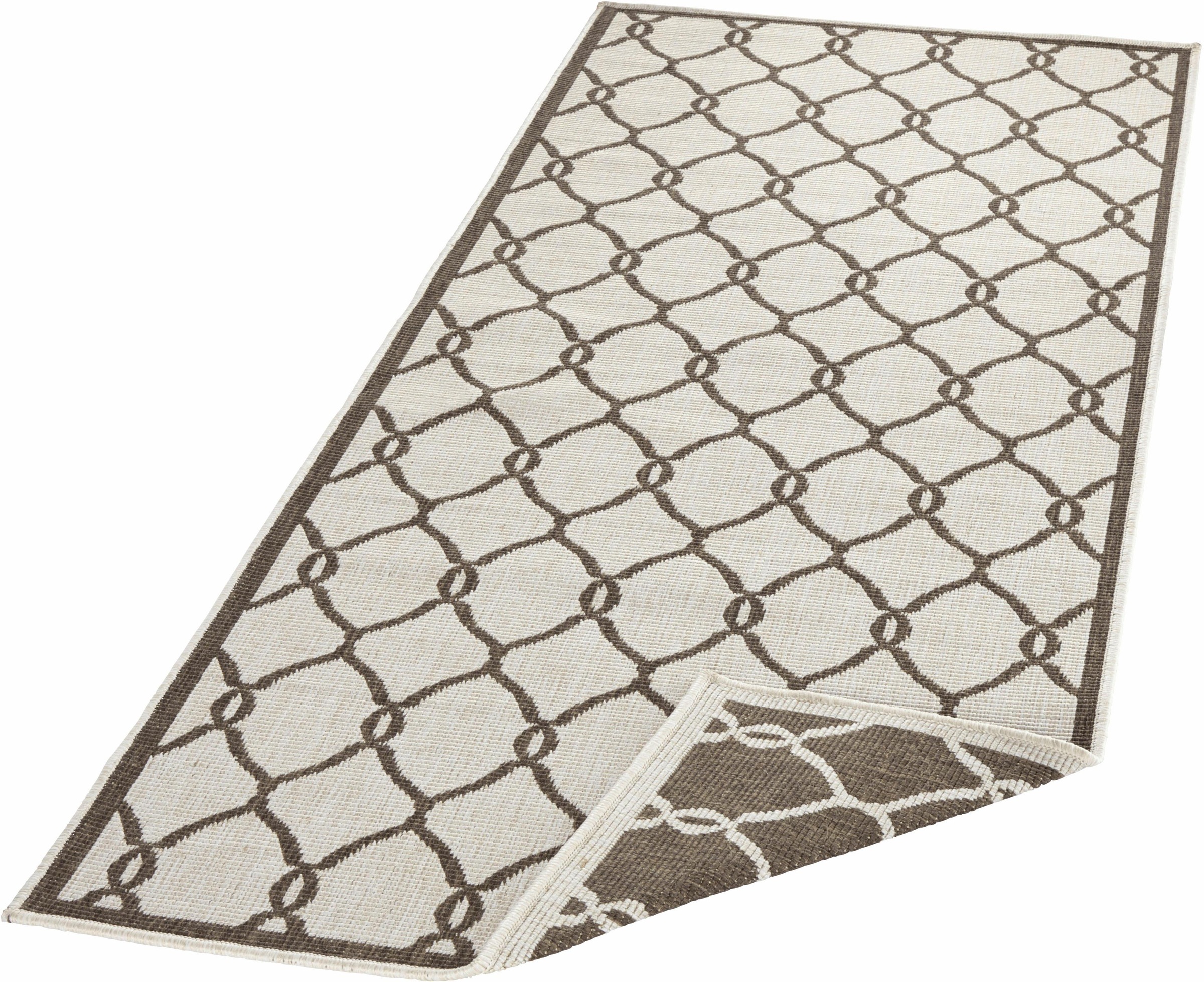 Image of NORTHRUGS Läufer »Rimini«, rechteckig, 5 mm Höhe, In-und Outdoor geeignet, Wohnzimmer, Balkon, Terrasse, Garten, Robust, Pflegeleicht, Flachgewebe, Wendbar bei Ackermann Versand Schweiz