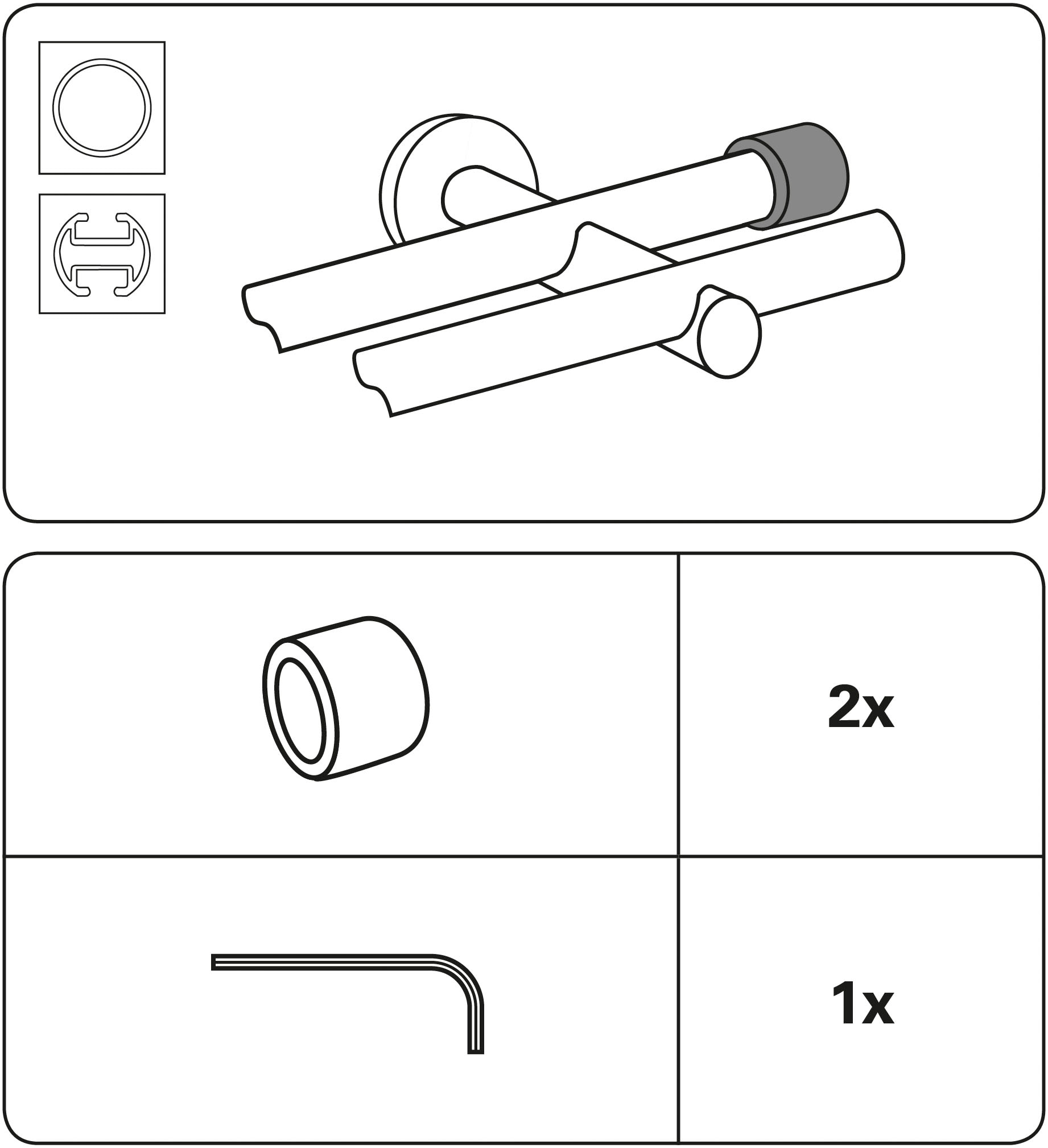 GARDINIA Embout de tringle à rideaux »Ball« Serie Gardinenstange Kira