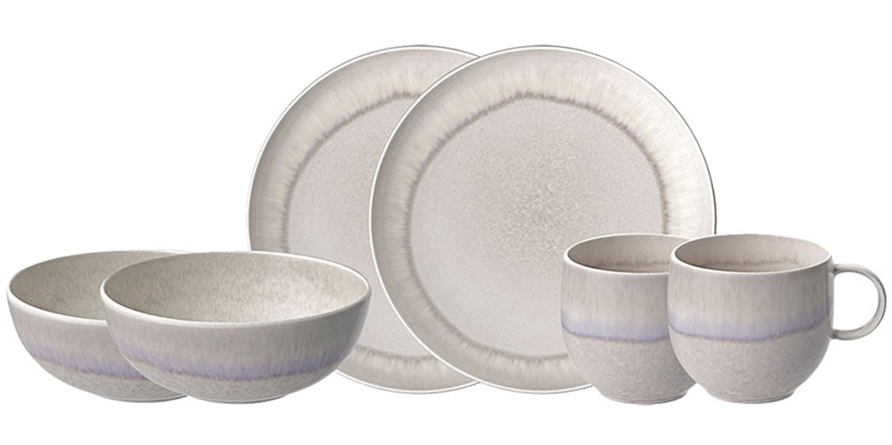 Image of like. by Villeroy & Boch Frühstücks-Geschirrset "Perlemor Sand" Made in Germany, Fine China Porzellan