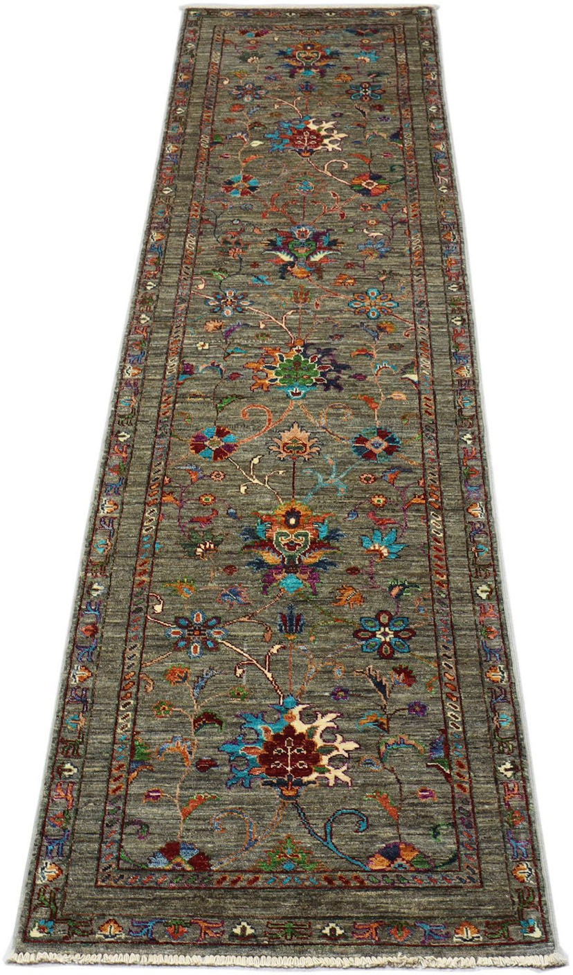 Image of morgenland Hochflor-Läufer »Ziegler Stark Gemustert Verde oliva 315 x 82 cm«, rechteckig, 0,7 mm Höhe, Handgeknüpft bei Ackermann Versand Schweiz