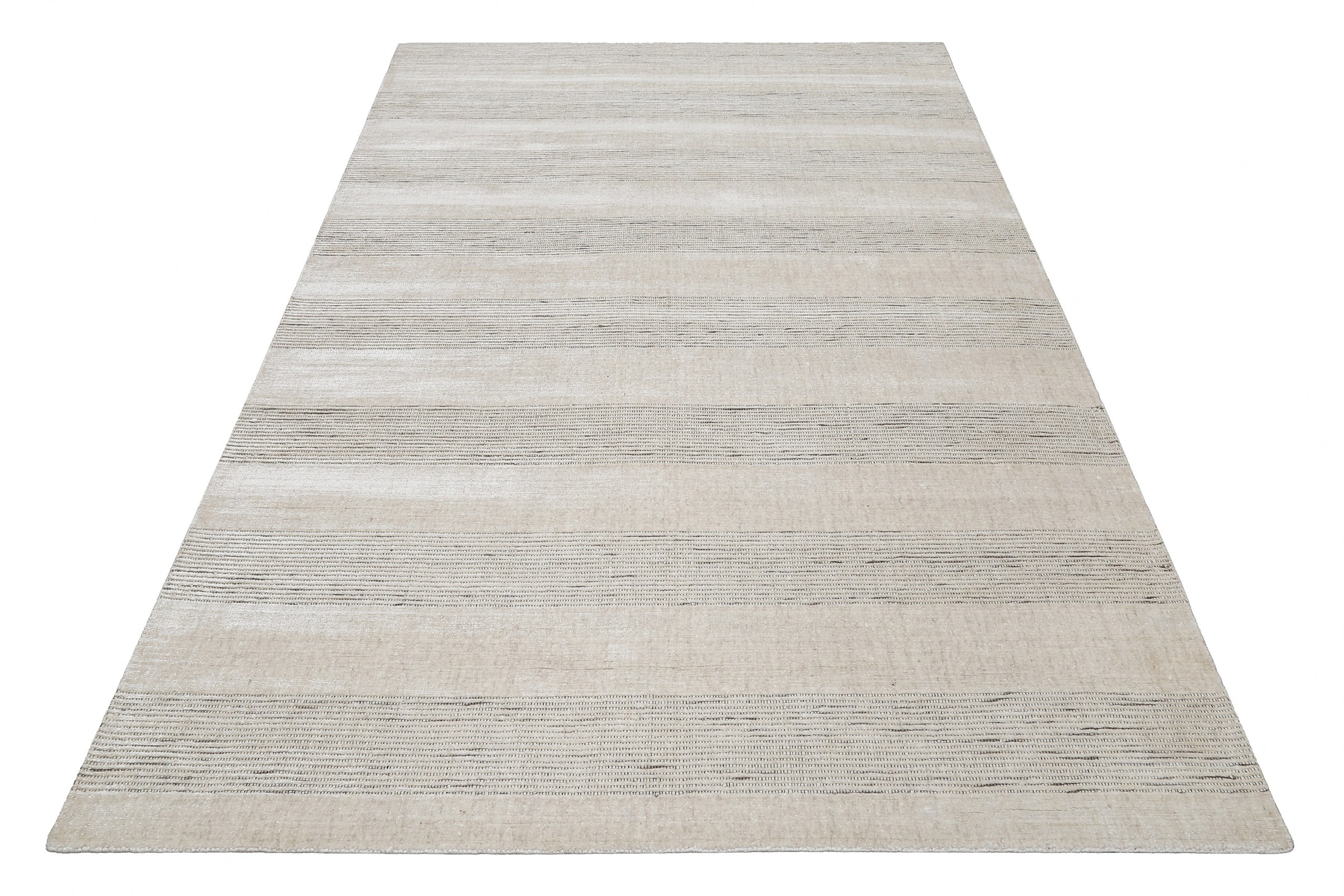 Wecon home Tapis »Seattle« Rectangulaire 11 mm Höhe Kurzflorteppich, handgewebt, TENCEL & Schurwolle, Streifen, Wohnzimmer