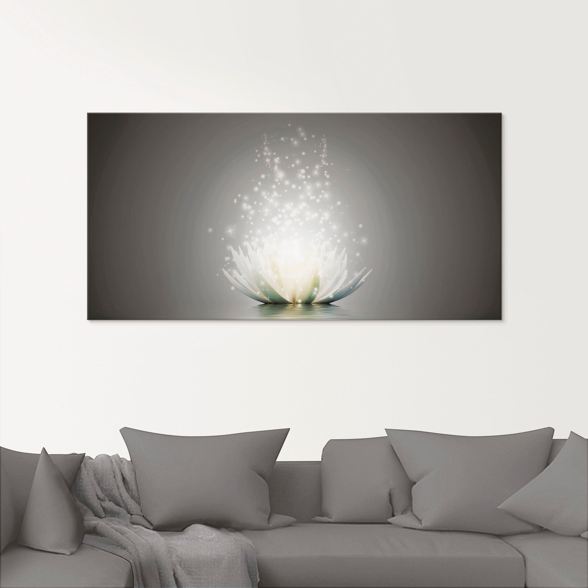 Artland Glasbild »Magie der Lotus-Blume«, Blumen, (1 St.), in verschiedenen Grössen