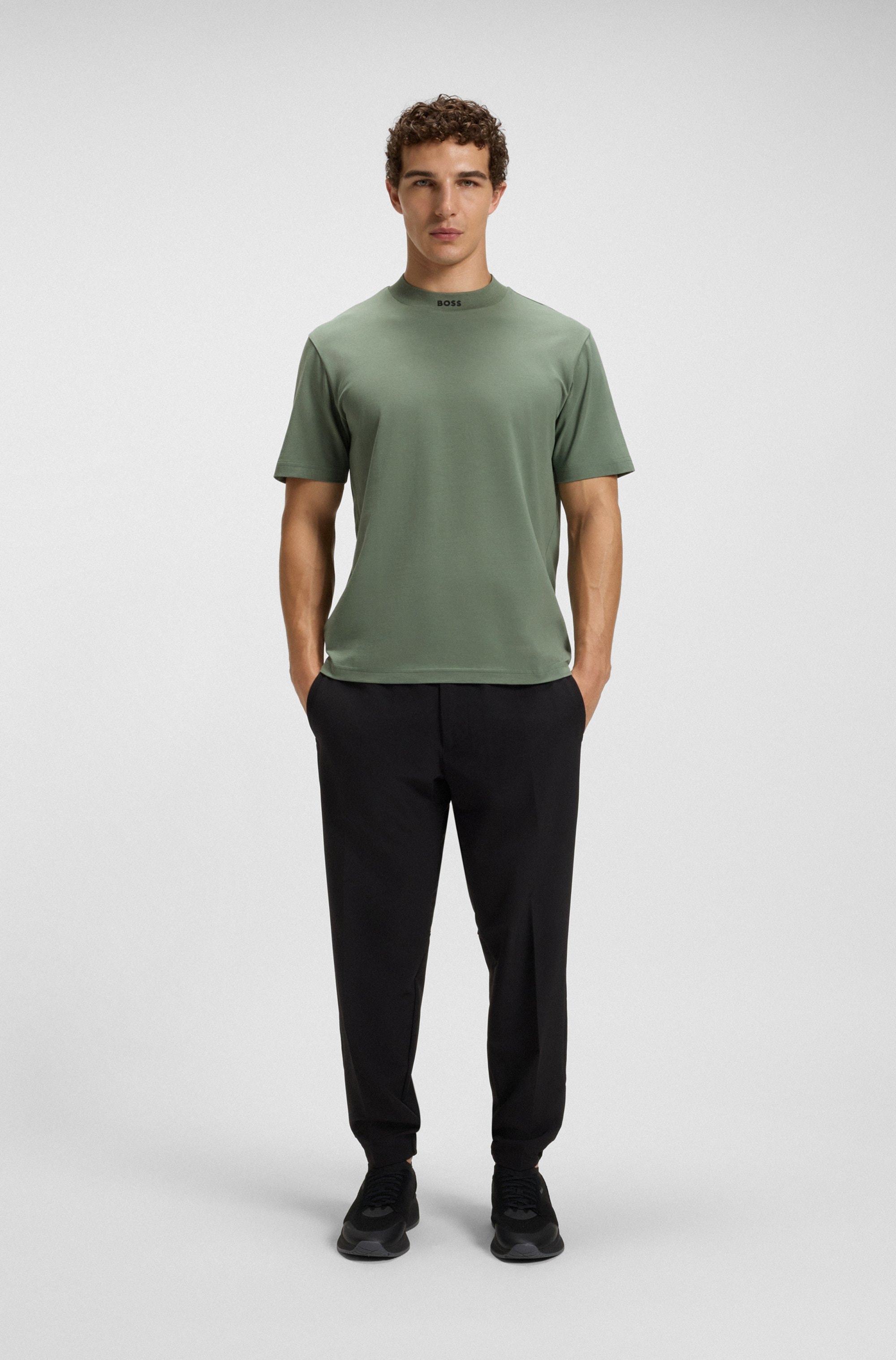 BOSS GREEN T-shirt »Tee Collar Zone« mit Logo am Ausschnitt