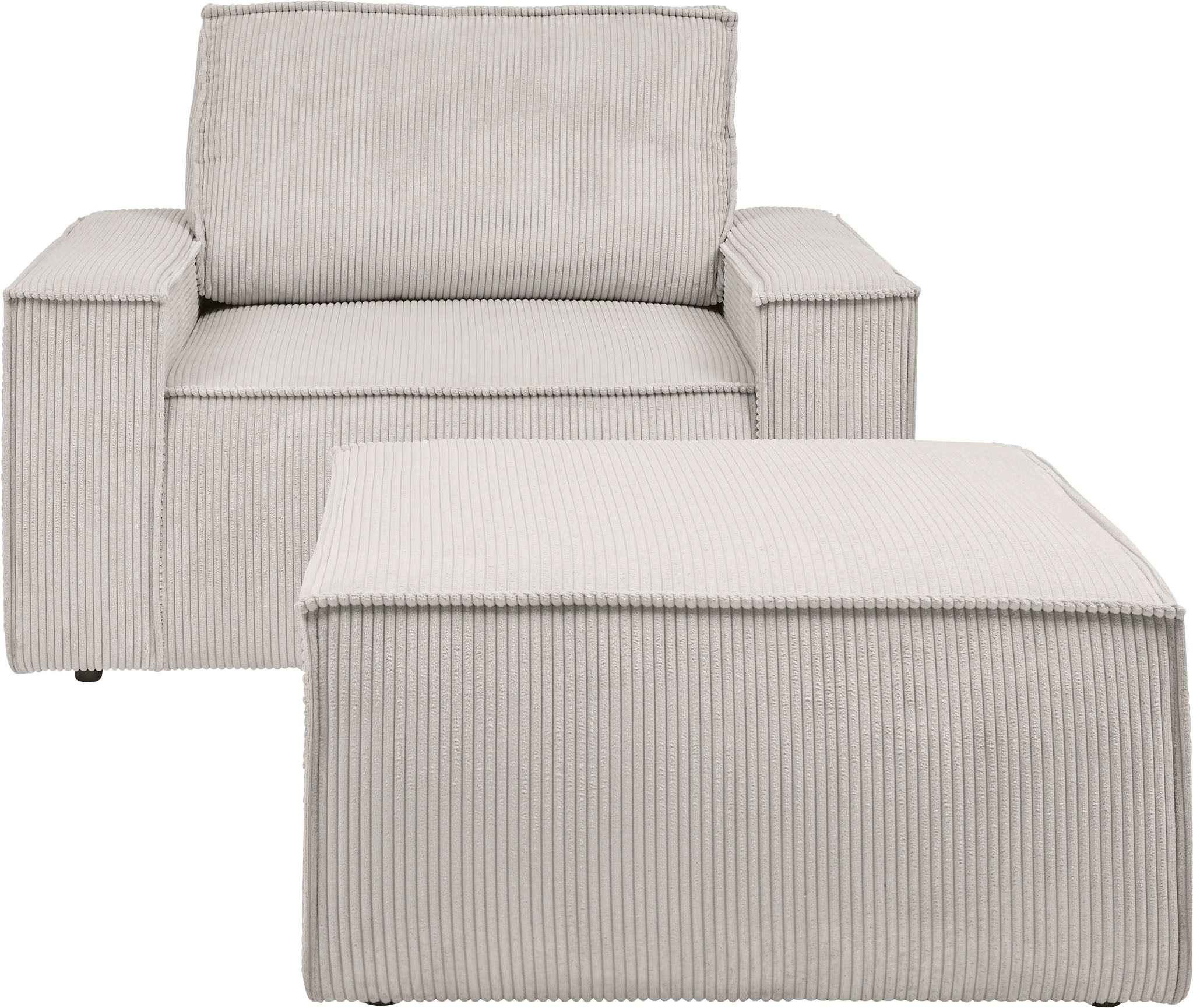OTTO home Sessel "SHERWOOD Cord Sessel-Set" Loveseat und Hocker im Set, passend zur Polster-Serie SHERWOOD