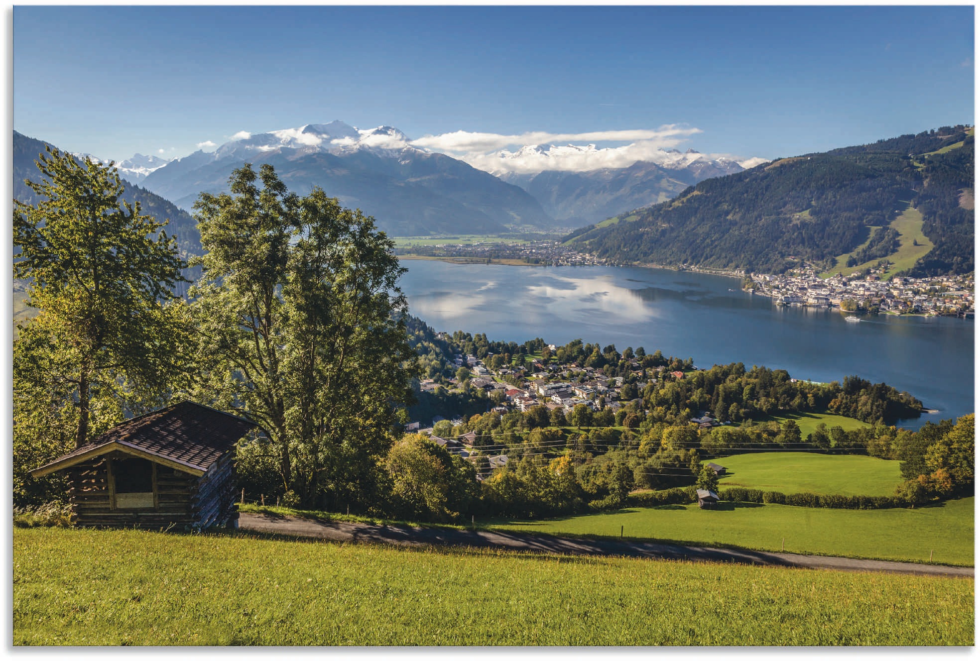 Image of Artland Wandbild »Blick auf den Zeller See«, Berge & Alpenbilder, (1 St.), in vielen Grössen & Produktarten - Alubild / Outdoorbild für den Aussenbereich, Leinwandbild, Poster, Wandaufkleber / Wandtattoo auch für Badezimmer geeignet bei Ackermann Versand 