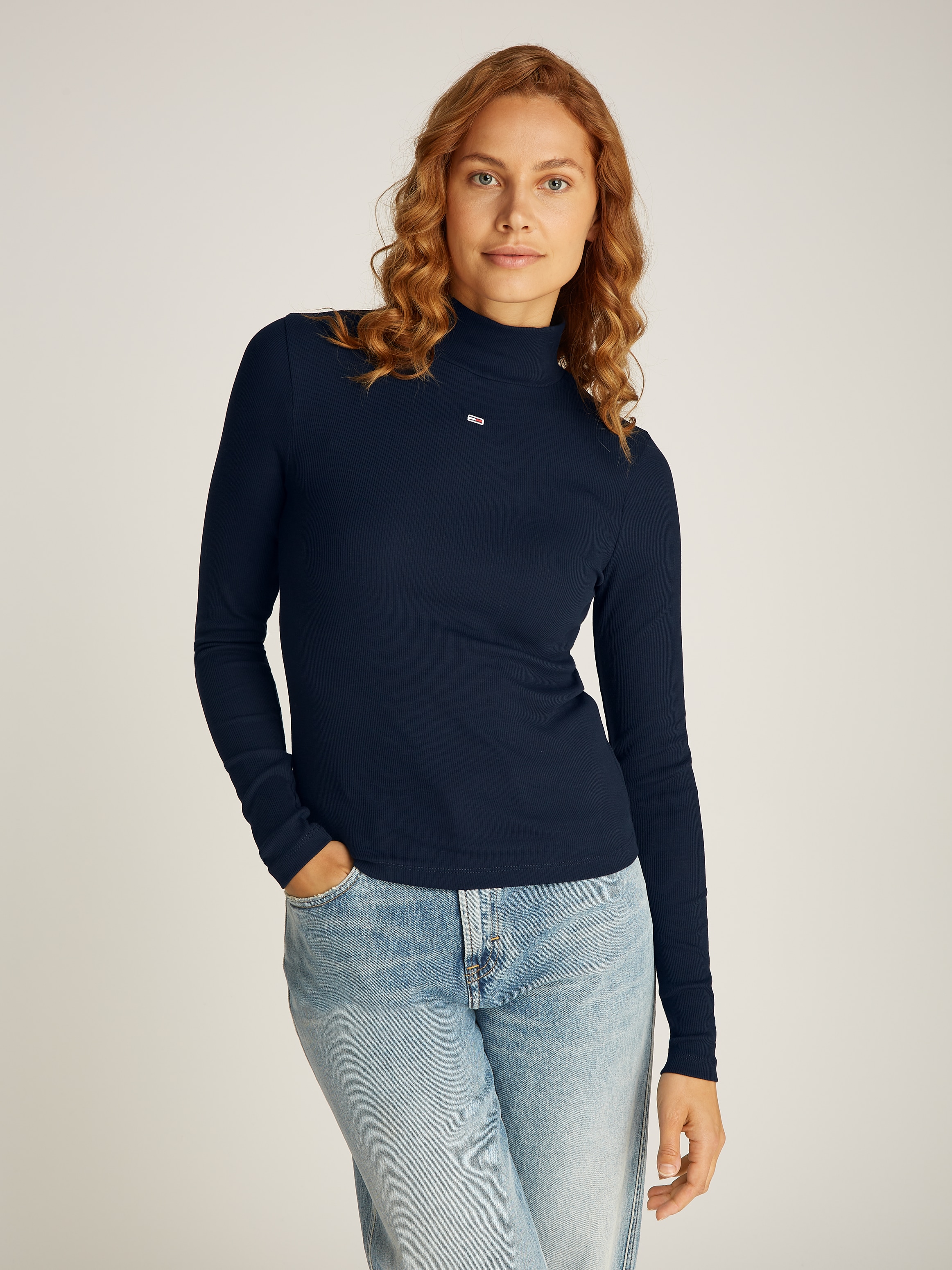 Langarmshirt »TJW ESSENTIAL MOCK NECK«, mit Stehkragen