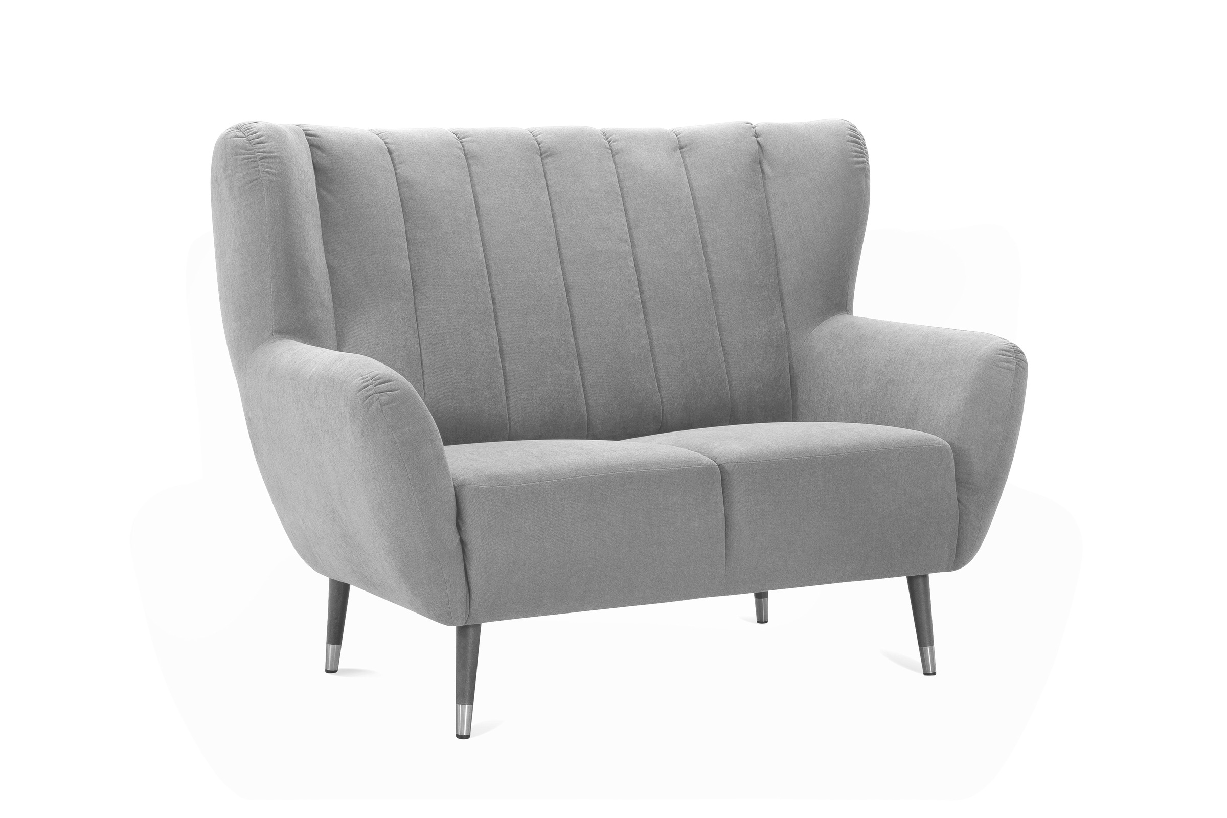 exxpo - sofa fashion 2-Sitzer »Polly, bequem mit hoher Rückenlehne, hohe Füsse, Ohrensesselcouch«, Küchensofa, hochwertige Bezugsvarianten und aktuelle Farben