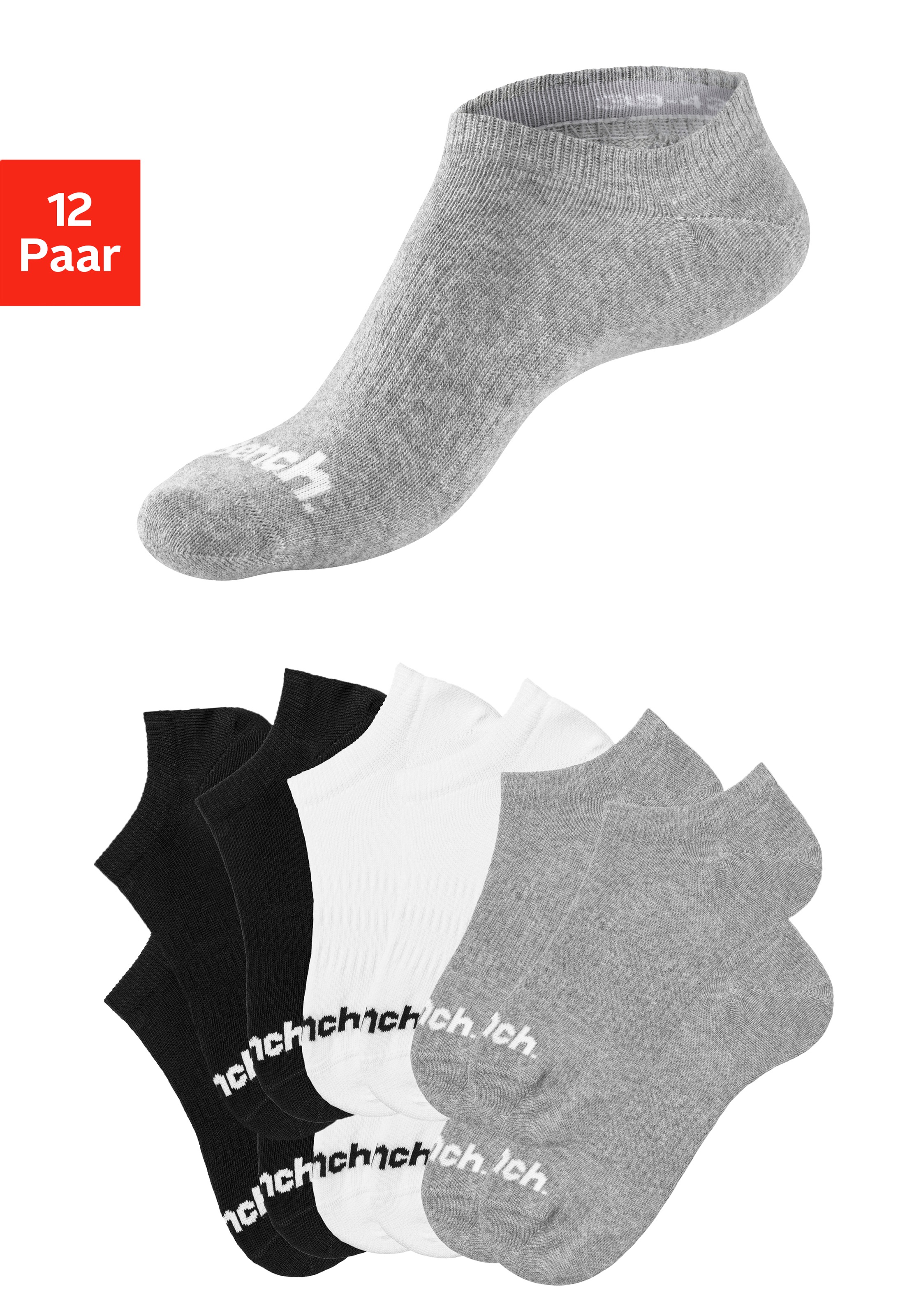 Image of Bench. Sportsocken Packung, 12 Stk. tlg. Sneakersocken verschwinden im Schuh