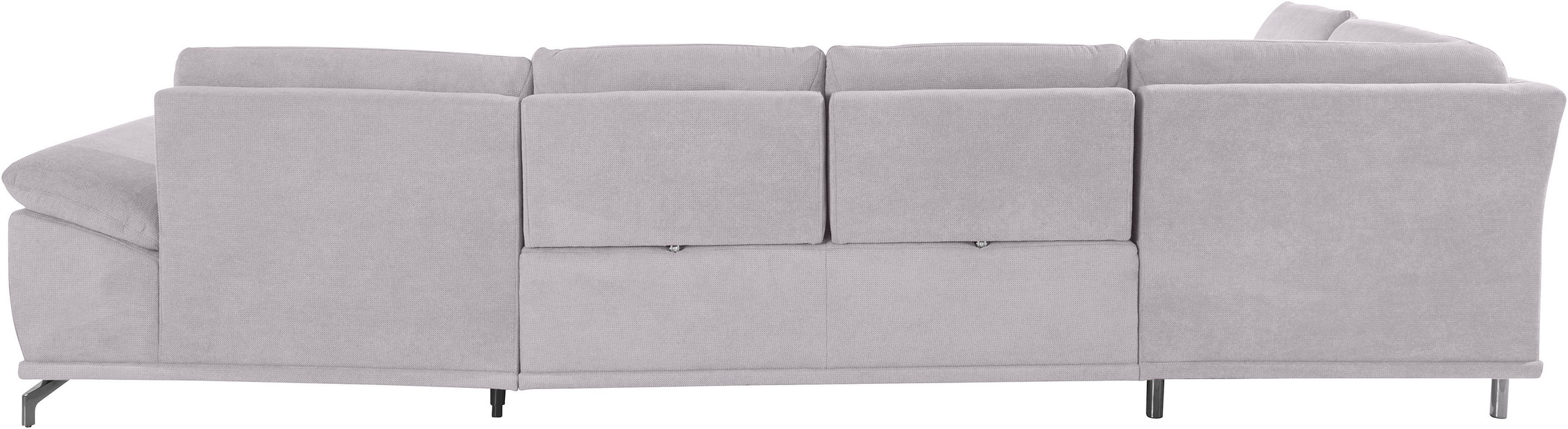Places of Style Wohnlandschaft »Costello U-Form, mit Sitztiefenverstellung, Armteilverstellung und«, 3 Nierenkissen, optional Bettfunktion und Bettkasten