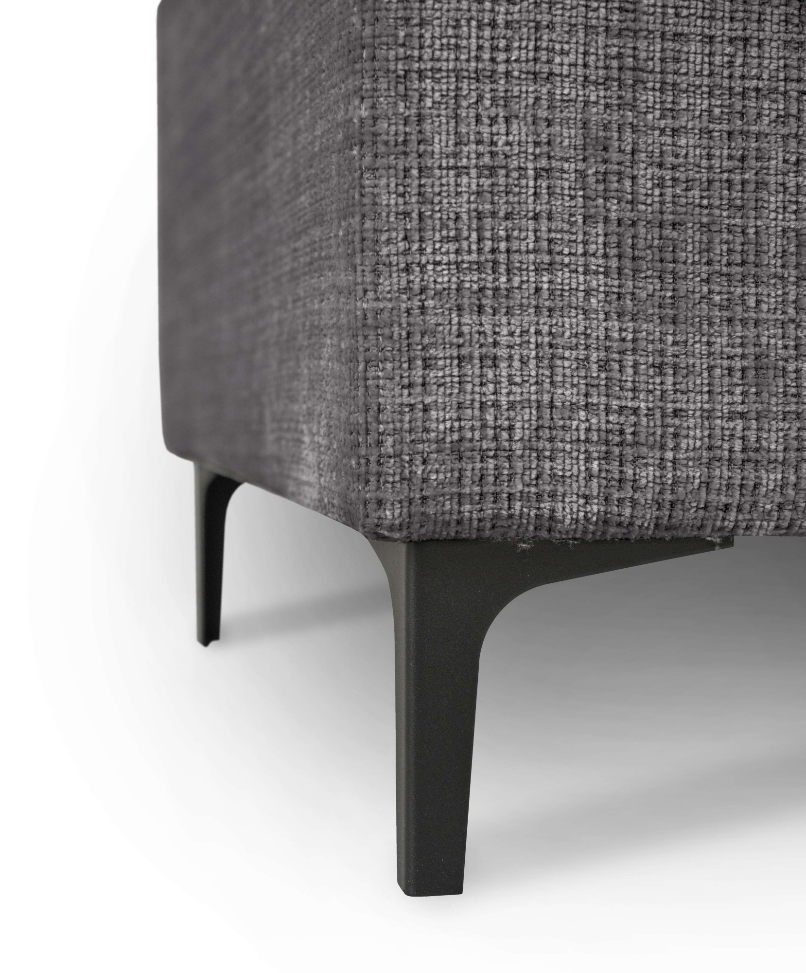 Places of Style Ecksofa »Polsterecke Oland, Struktur, Flachgewebe, Luxus-Microfaser, Boucle«, L-Form, 289 cm, Wellenunterfederung, Skandi-Design, Metallfüsse