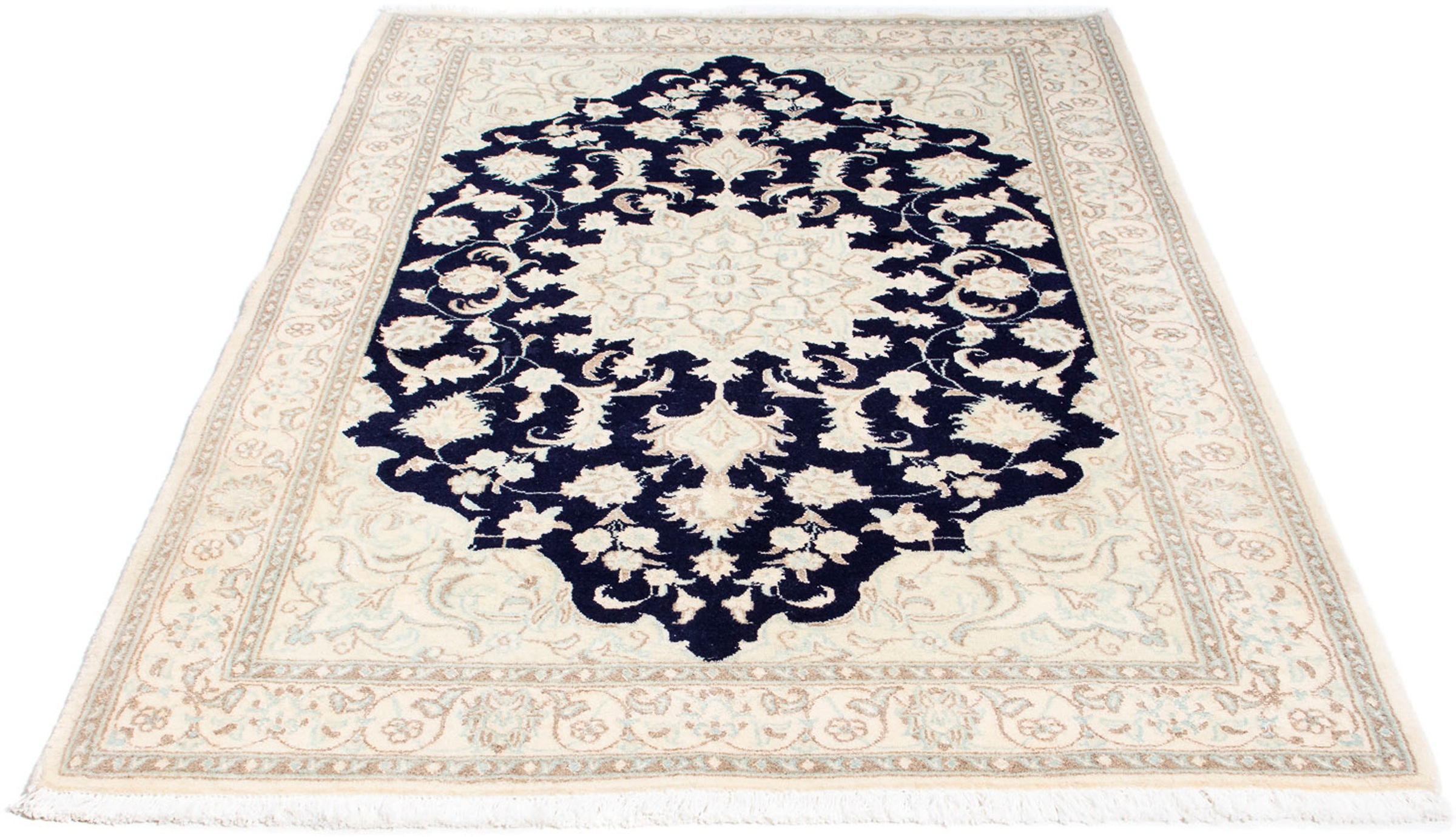 Image of morgenland Orientteppich »Perser - Nain - 189 x 130 cm - beige«, rechteckig, 10 mm Höhe, Wohnzimmer, Handgeknüpft, Einzelstück mit Zertifikat bei Ackermann Versand Schweiz