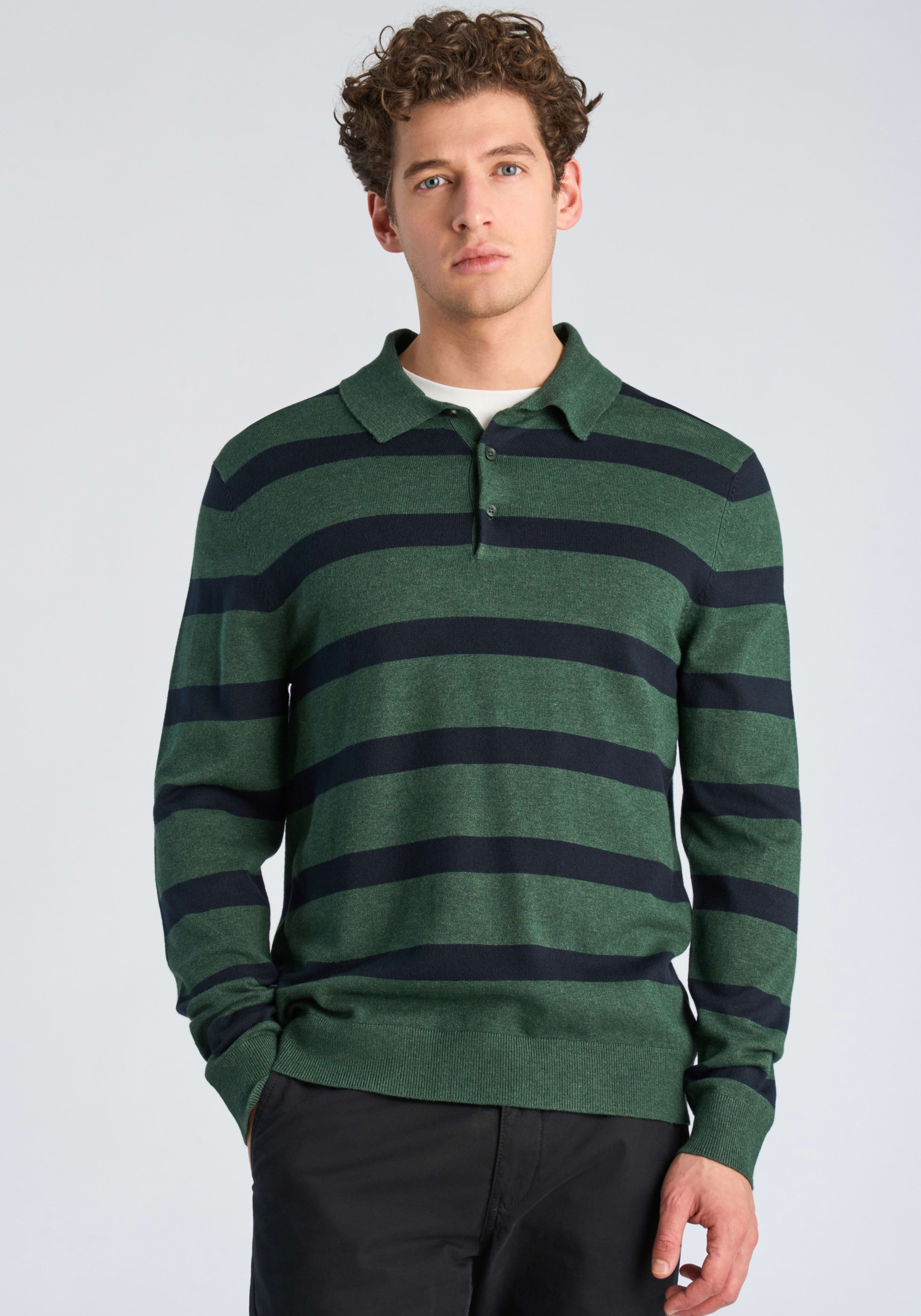 Image of LINDBERGH Polokragenpullover in Streifen-Optik / Viskose