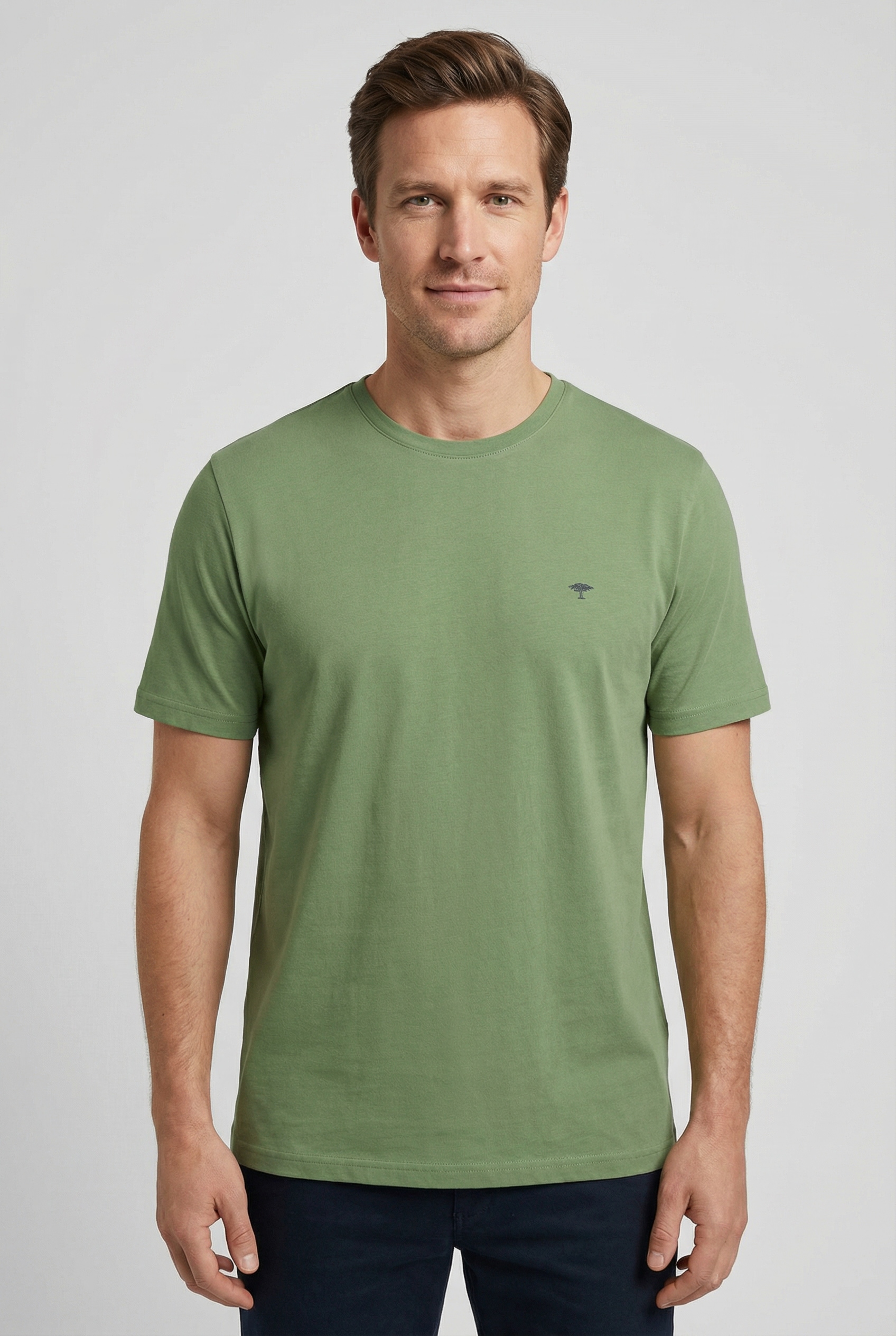 Image of FYNCH-HATTON T-Shirt normale Passform, Kurzarm, hüftbedeckende Länge, aus Baumwolle
