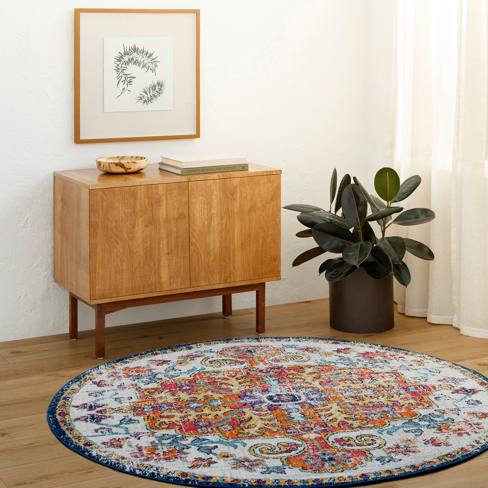 Image of Livabliss Teppich "MUNICH" rund 11,4 mm Höhe Orient-Optik, Vintage Design, Boho Stil, Kurzflor, Wohnzimmer