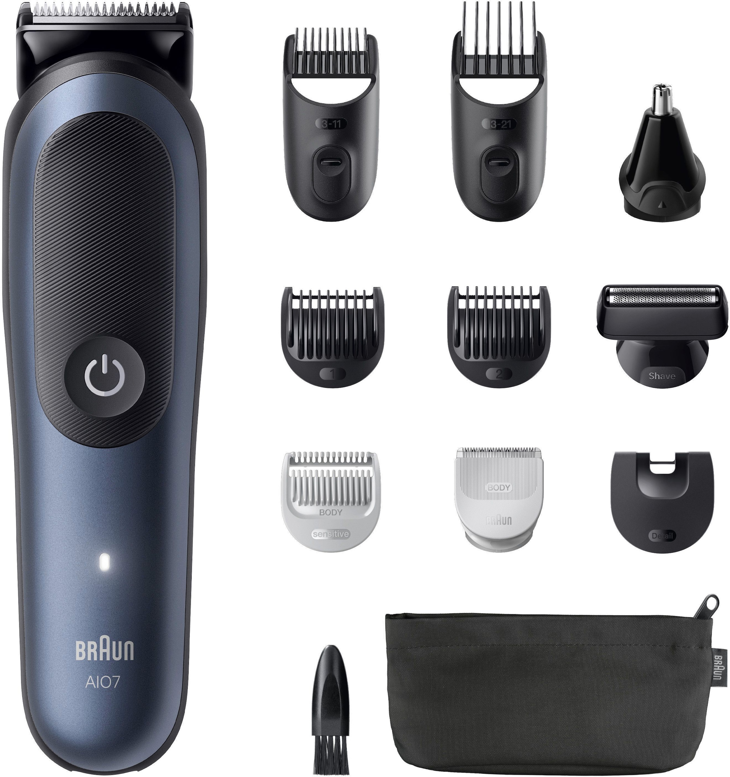 Braun Tondeuse à cheveux »Braun All-in-One Series 7, 11-in-1 Groomingset« batterie 120 min, technologie SkinGuard, AquaGrip pour utilisation sous l’eau