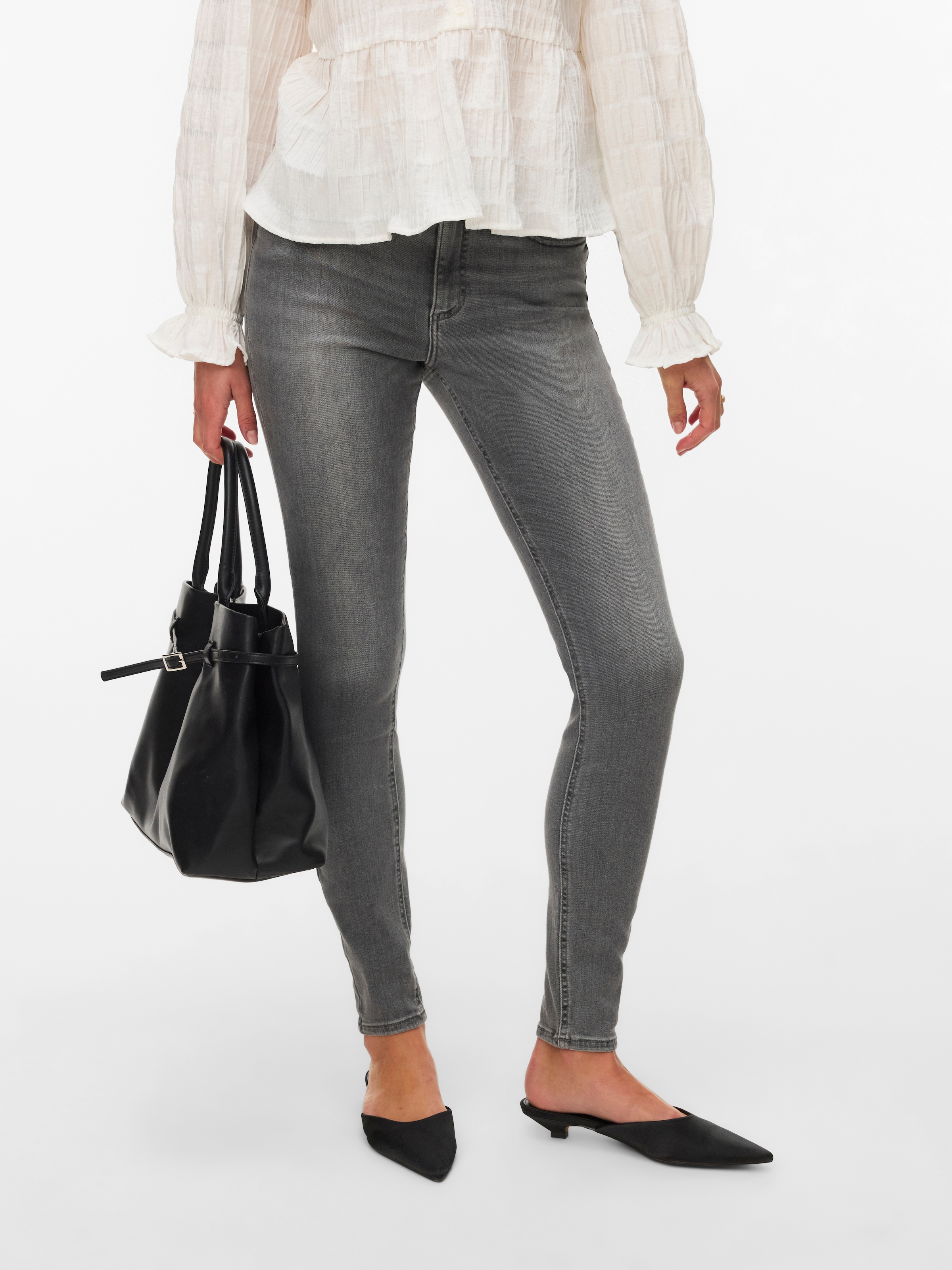 Image of Vero Moda Skinny-fit-Jeans "VMPOLLY MR SKINNY JEANS RA223 NOOS" Baumwollmischung, skinny fit