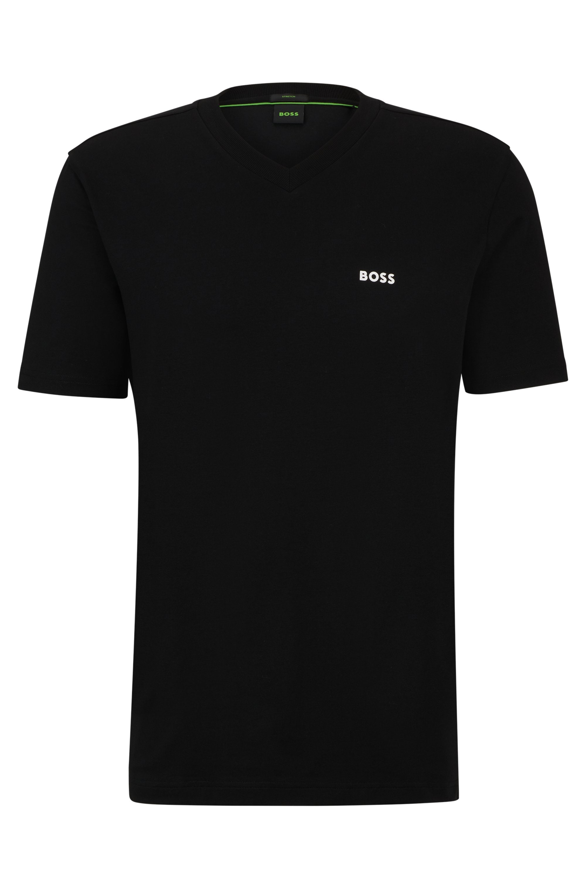 BOSS GREEN T-Shirt »Tee V Regular Fit« Stretch Jersey Cotton, Logo on Chest, V Ausschnitt