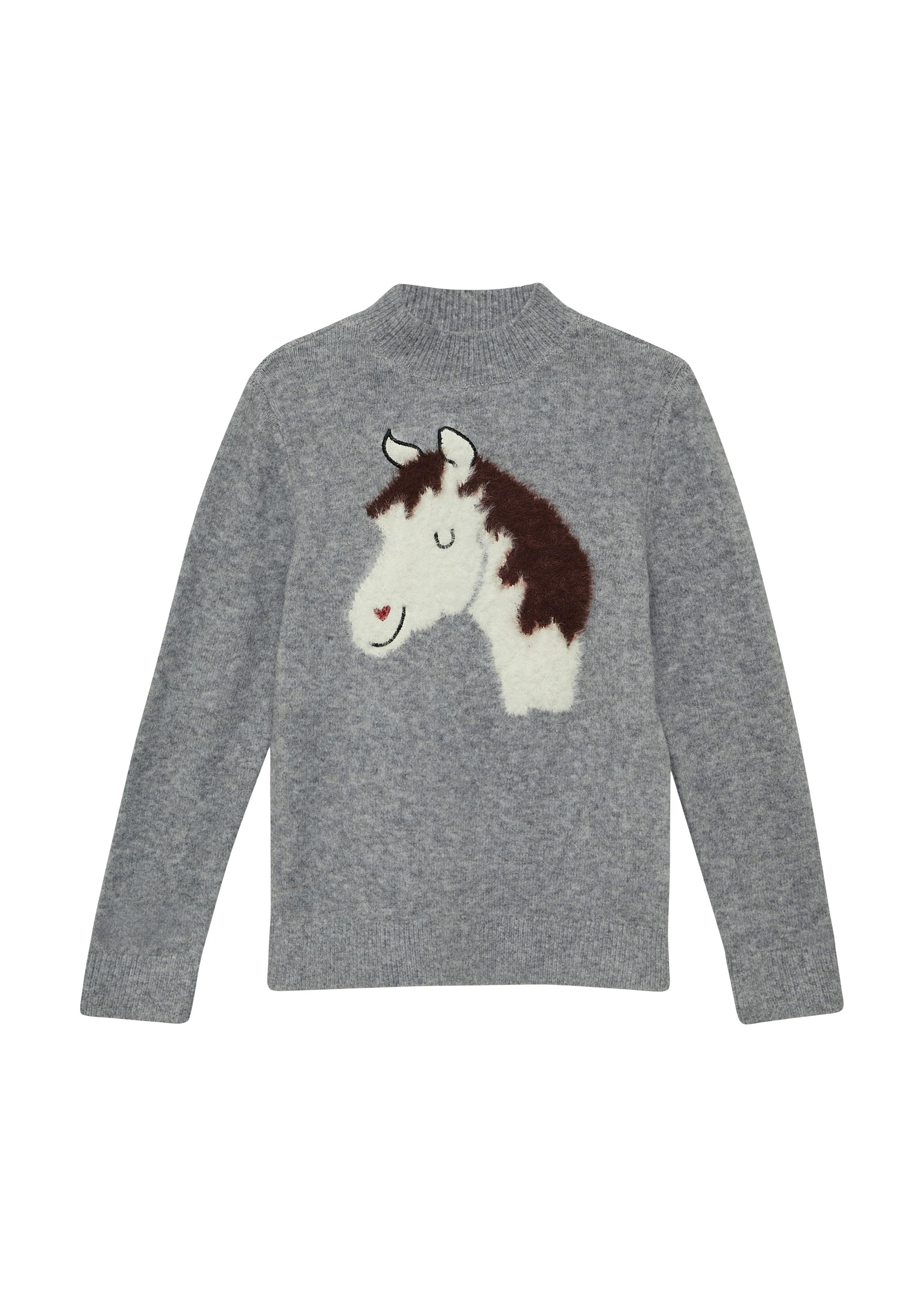 Image of s.Oliver Junior Strickpullover mit flauschigem Pferde-Motiv